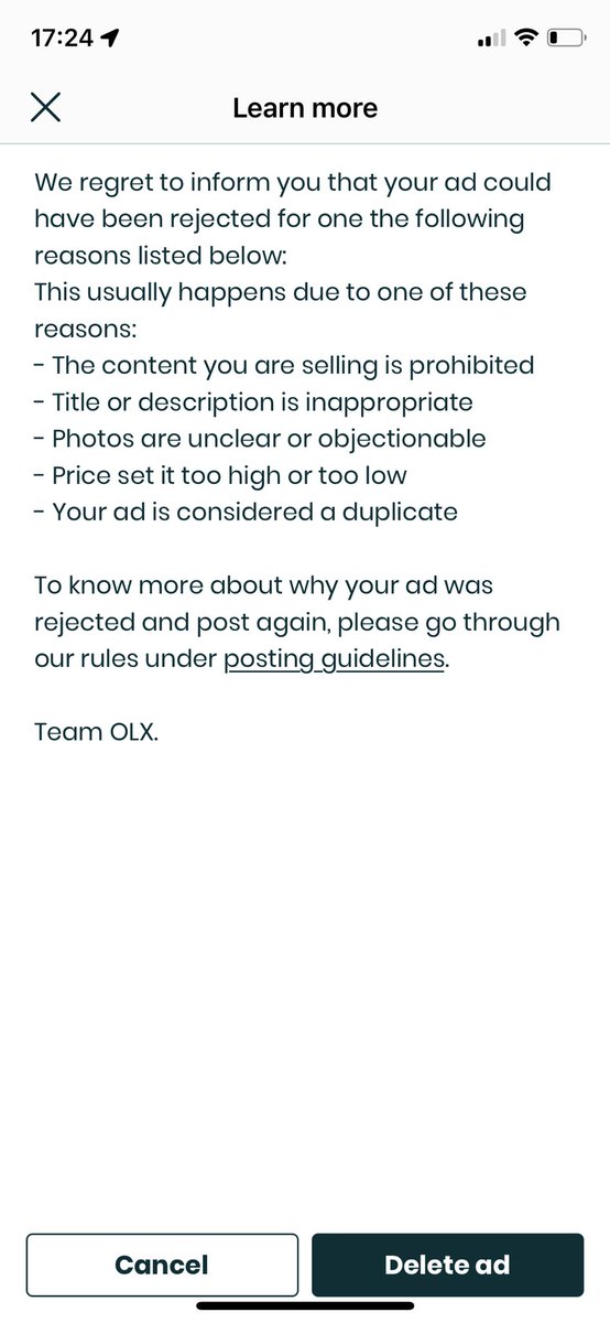 primeNumbered31's tweet photo. @OLX_India please provide a valid reason for not able to post my ad : and please don’t say that because the ad title includes ‘breast pump’ it is being rejected.@OLX_India https://t.co/L6VhEHc4R8