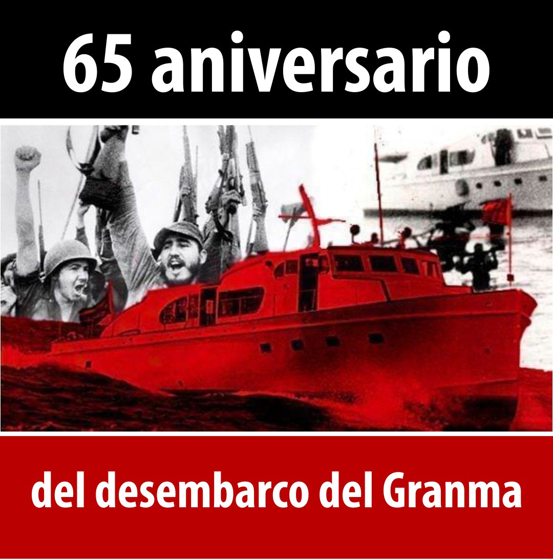 #CubaVive en su historia;  65 aniversario del Desembarco del Yate Granma,   82 expedicionarios, liderados por nuestro inolvidable #FIDEL. 2 de diciembre surgieron las FAR, llegue a todos sus miembros Felicidades por defender y resguardar las conquistas de la Revolución.