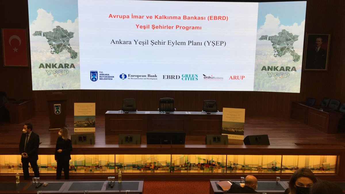 Today we launched our Green Cities Action Plan in Ankara, Turkey.

Very happy to be working with the City of Ankara and Mansur Yavaş, Mayor of Ankara, as well as #EBRDdonors TaiwanBusiness – EBRD Technical Cooperation Fund.

Together we're turning Ankara greener!
#EBRDGreenCities