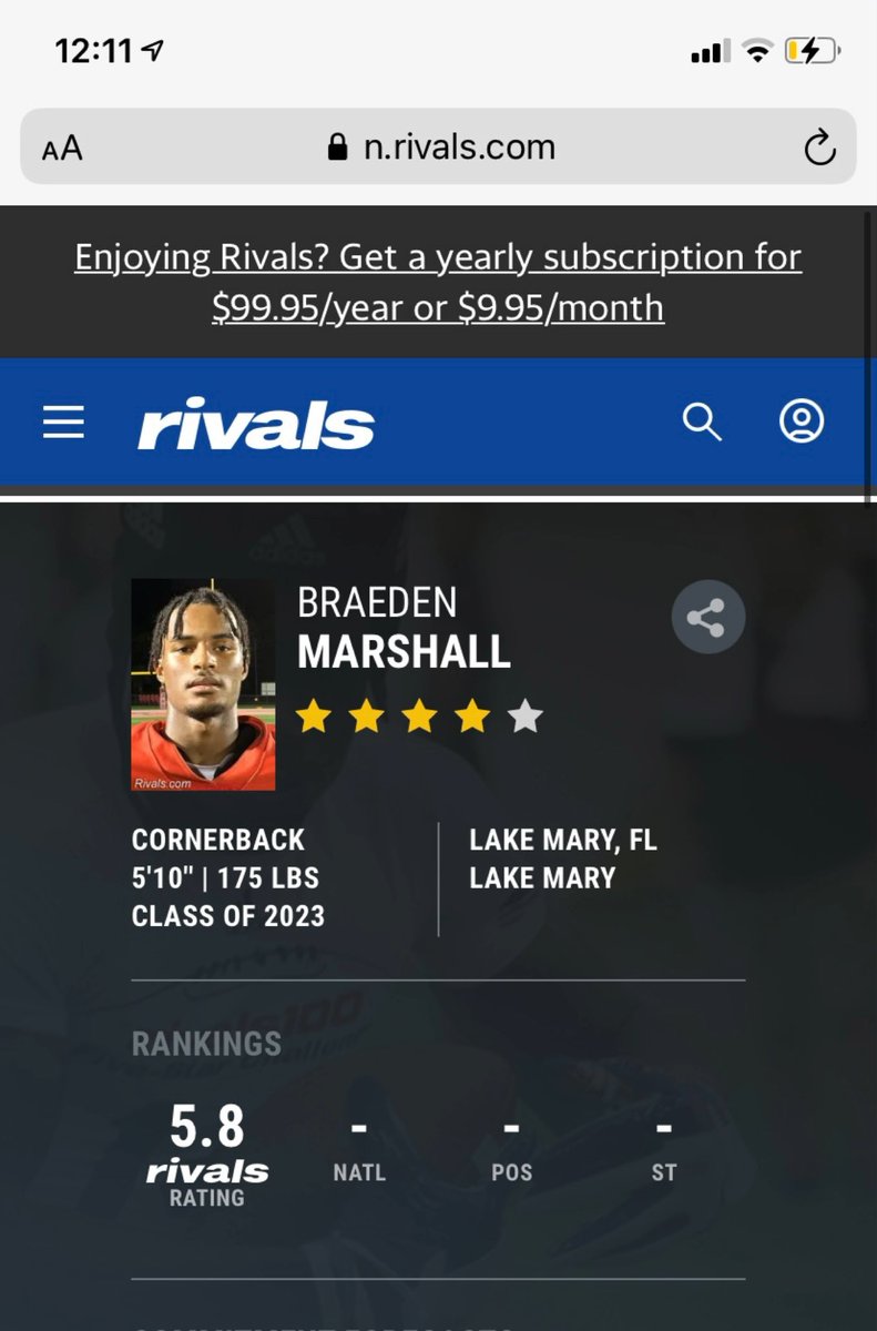 Blessed to be a 4⭐️ on rivals🙏🏽 <a href="/Rivals/">Rivals</a> @RWrightRivals <a href="/adamgorney/">Adam Gorney</a> <a href="/LMRamsFootball/">Lake Mary Football</a> <a href="/Excelspeed12/">Lo Wood</a> @CertifiedDawgAG @Popa_dric