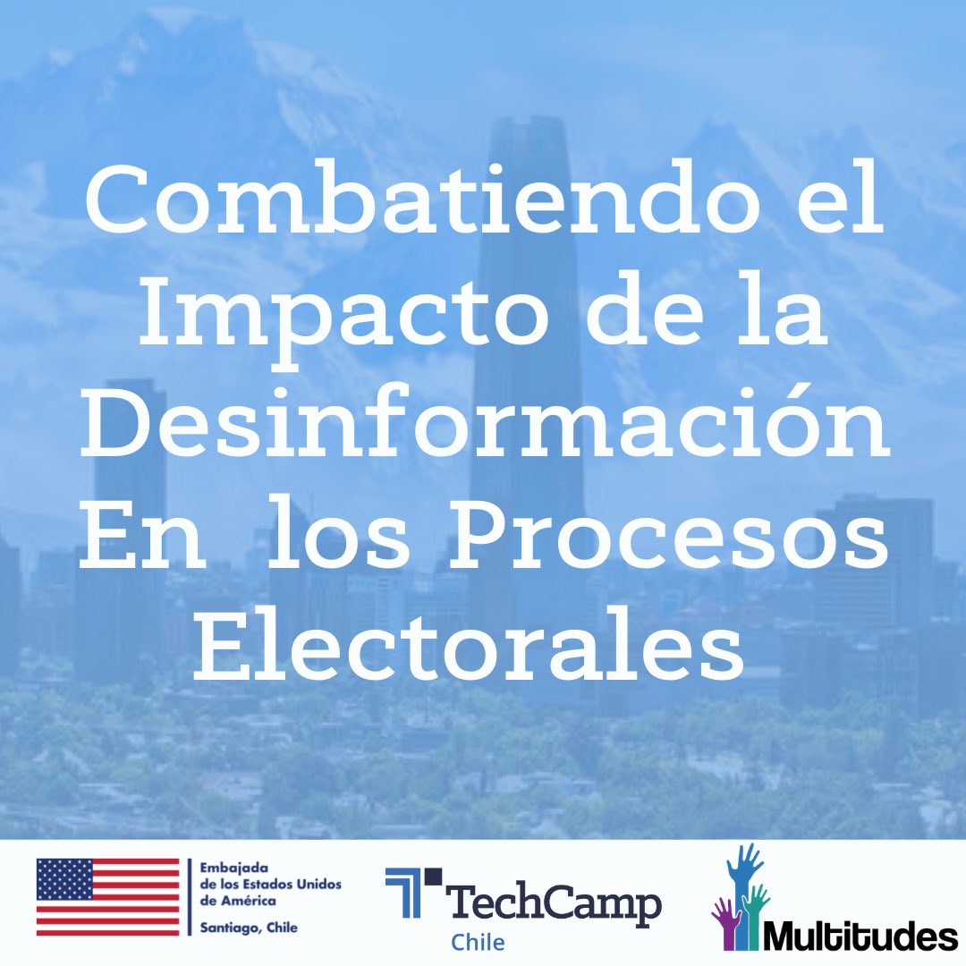 FMultitudes's tweet photo. Hoy inicia #TechCampChile iniciativa de Fundacion Multitudes, @embajadaeeuucl y @techcampglobal para combatir la desinformación como forma de violencia de género política en línea. El evento será transmitido por nuestros aliados de @latercera
#TechCampGlobal https://t.co/gqr5gyqib0