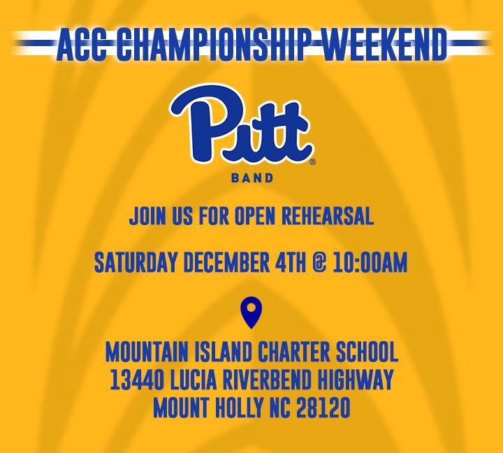 ACCChamps21's tweet photo. Come join us in Charlotte! #pittband #pitttweet #h2p https://t.co/t6NI8zatKo