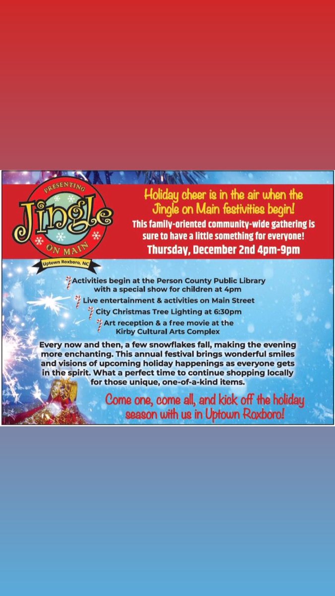 Jingle on Main is this afternoon!
