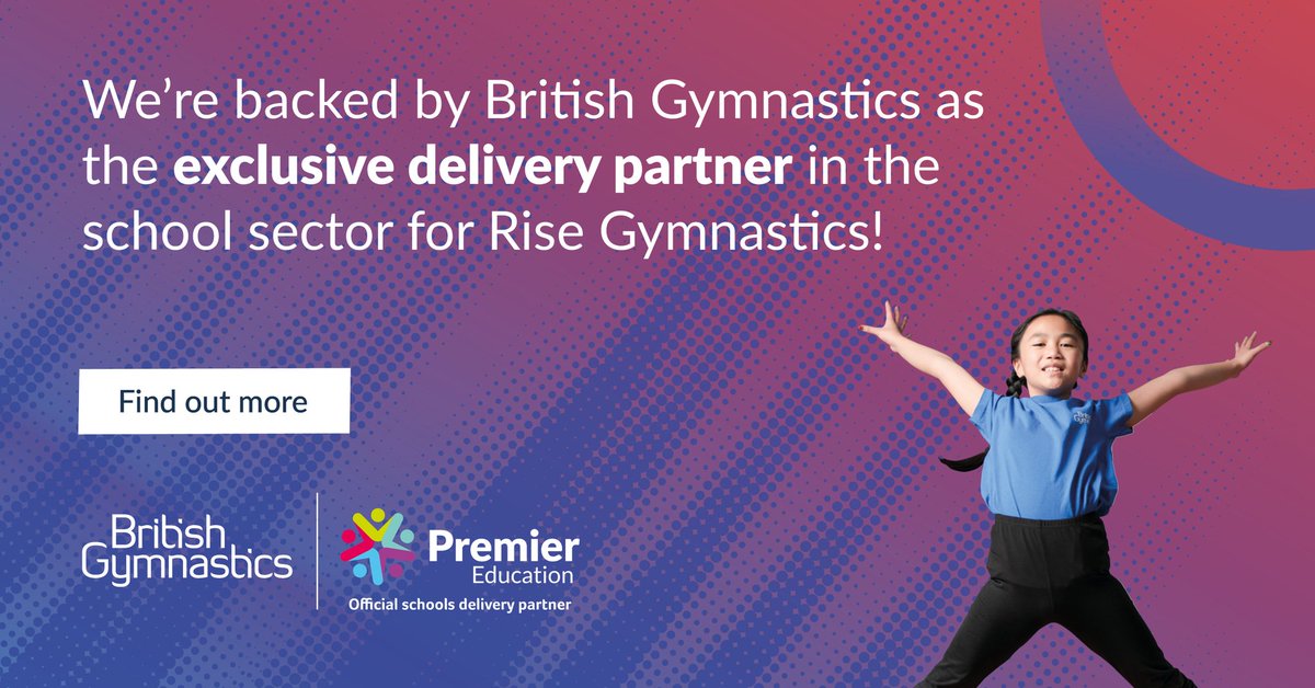 PremEdDurham's tweet photo. Has your school signed up to our FREE taster session for Rise Gymnastics yet? 
Delivered by Premier Education coaches, the Rise Gymnastics programme has been developed by @BritGymnastics to engage and inspire children.
Find out more > https://t.co/xLxzpGYqet 
#GymnasticsClass https://t.co/xDuv38rvHo