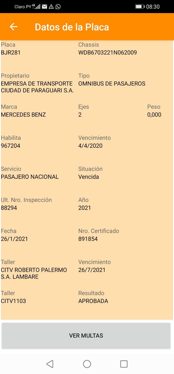 dinatranpy's tweet photo. #ControlEnRuta | Hemos sancionado a una unidad de la Empresa Ciudad de Paraguarí por realizar servicio de transporte con ITV vencido, la unidad fue demorada y sus pasajeros reubicados en la Emp. Salto Cristal. Esta intervención se realizó sobre la Ruta Nacional Nº 1. https://t.co/iN6bXqDzu0