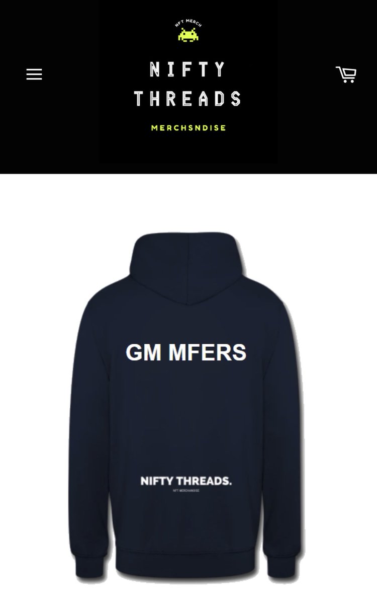 NIFTYTHREADS's tweet image. Our first drop is live 🎉You asked, we delivered mfers. Custom hoodies with the mfer of your choice. @sartoshi_nft #mfers
