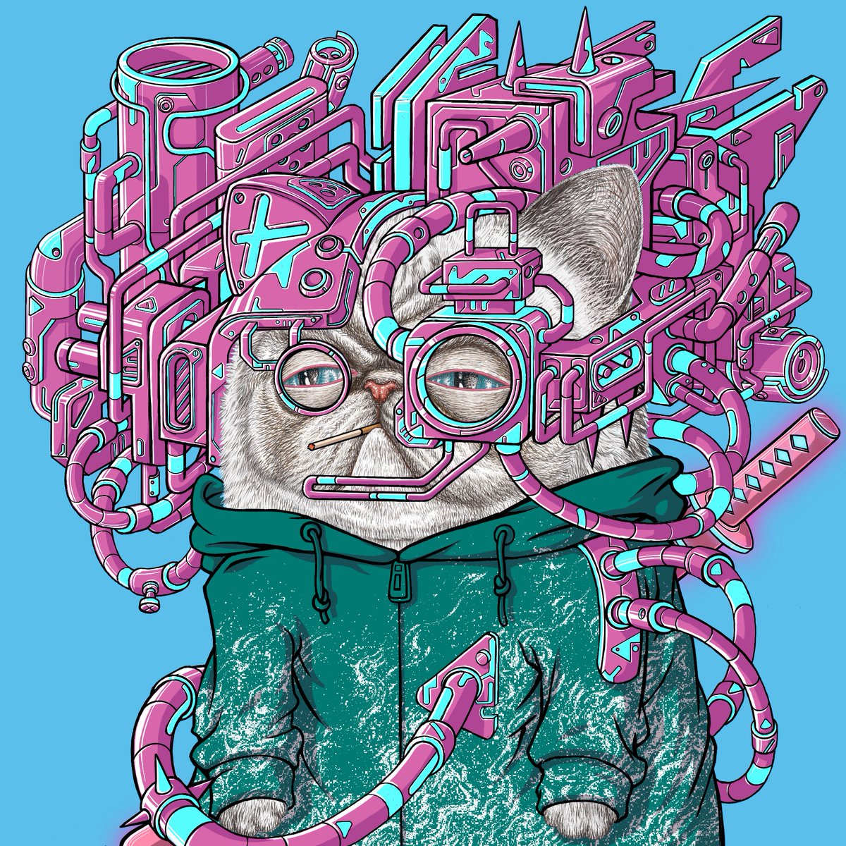 #81
Pink
Samurai
Kitty…
#nft #nftart #nftcollector #NFTCommmunity #cat 
Opensea:opensea.io/assets/0x495f9…