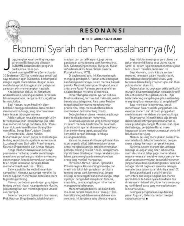 Juga, yang tak kalah pentingnya, saya sarankan BSI langsung di bawah BI/BUMN, bebaskan dari pengaruh politik pihak mana pun... republika.co.id/berita/r3cv7j8…