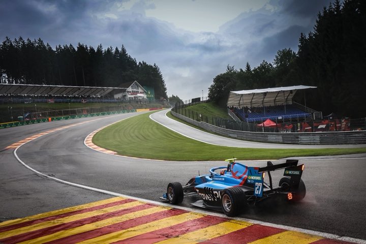 Aiming for the sky! I’ve been lucky enough to race at <a href="/circuitspa/">Spa-Francorchamps</a> twice in my career, but that doesn’t mean you don’t hold your breath the first time up Eau Rouge and Radillion!