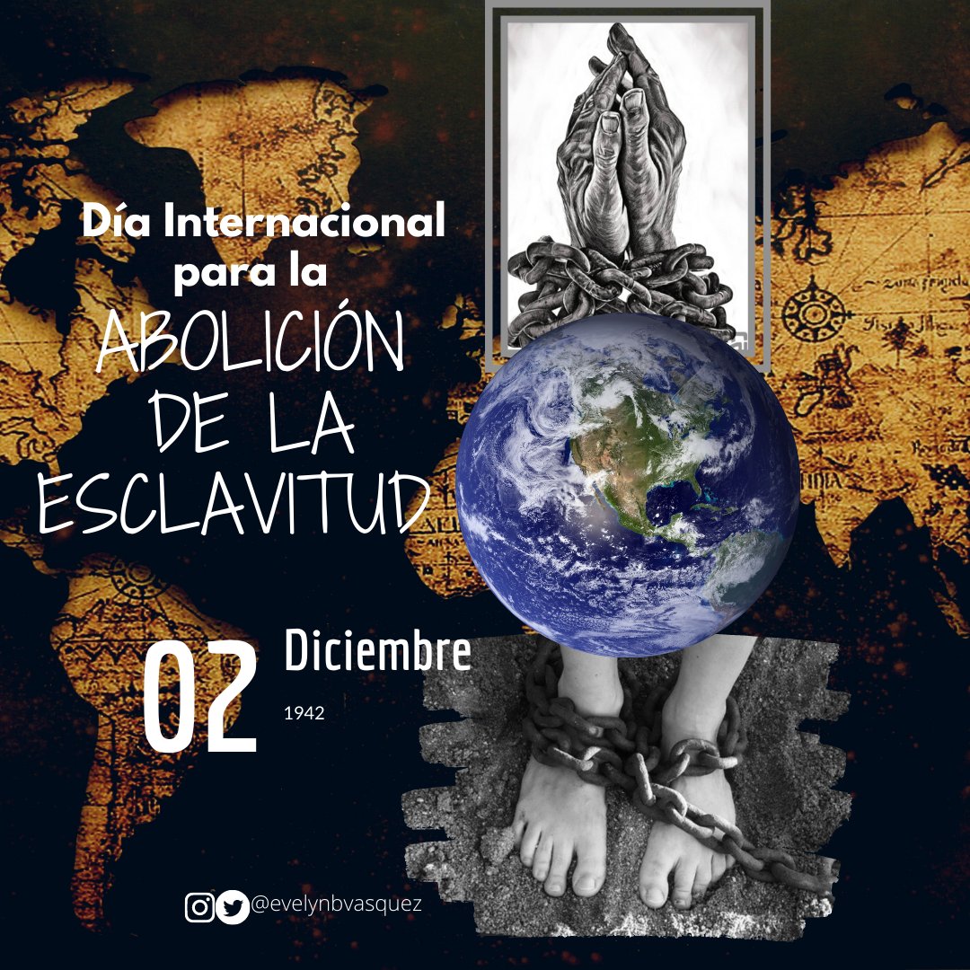 La ONU declara en 1.949, que cada #02Dic. sea conmemorado el Día Internacional para la Abolición de la Esclavitud. Desde aquí expresamos el repudio a la explotación con trabajo forzoso a hombres, mujeres y niños, así como y el matrimonio forzado que aún son una realidad presente.