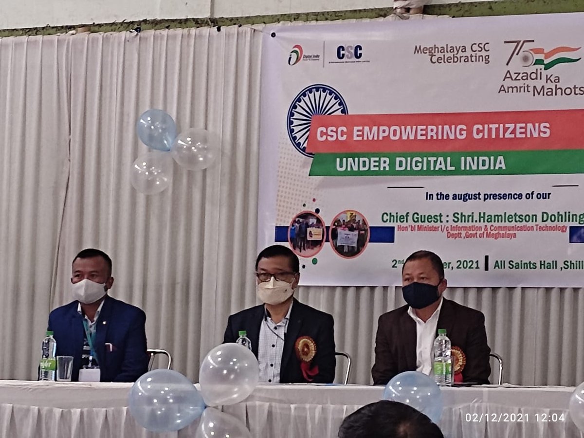 bkhongjoh's tweet photo. VLE Workshop conducted today at Meghalaya in the presence of Hon'bl IT&amp; C Minister Shri.Hamletson Dohling as chief guest ,IT Deptt Officials &amp;  CSC VLEs .Top Performing vles were also awarded.
#AzadiKaAmritMahotsav
@dintya15 @sanjaykrakesh @CSCegov_ @CMO_Meghalaya https://t.co/BvpCulHmdM