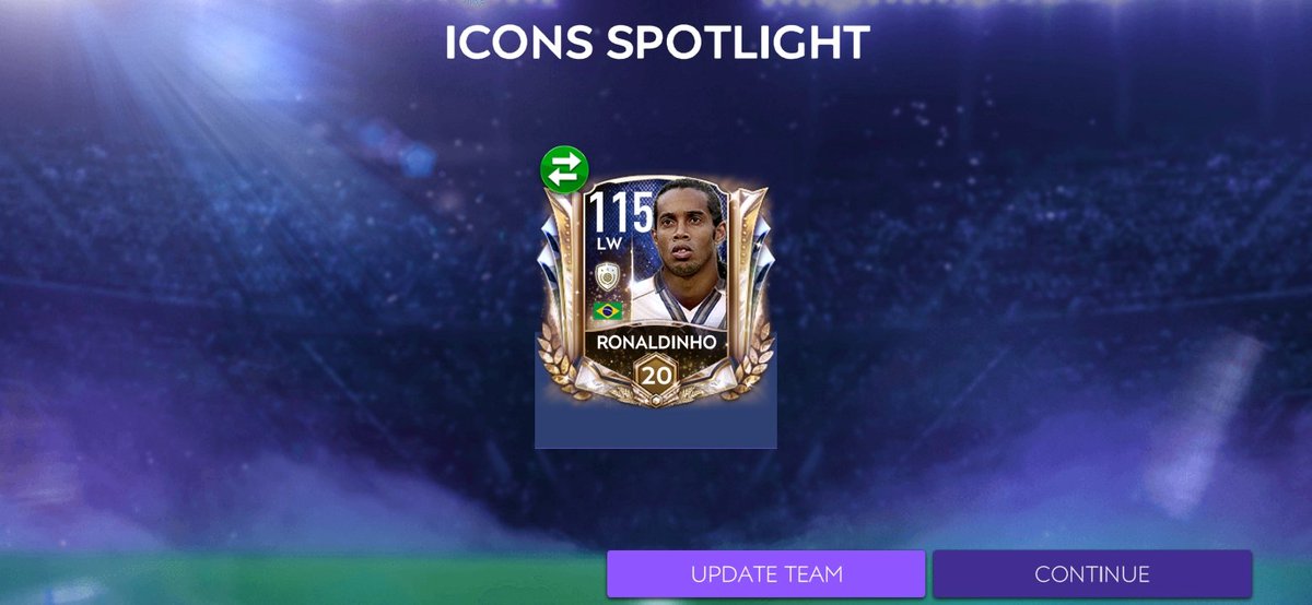 GamingwithAJ17's tweet photo. I'm a day late 😅
But doesn't matter when it's legend 
Welcome Ronaldinho 😍👑
#fifamobile22 #FIFAMobile https://t.co/UBGQ7eGawM