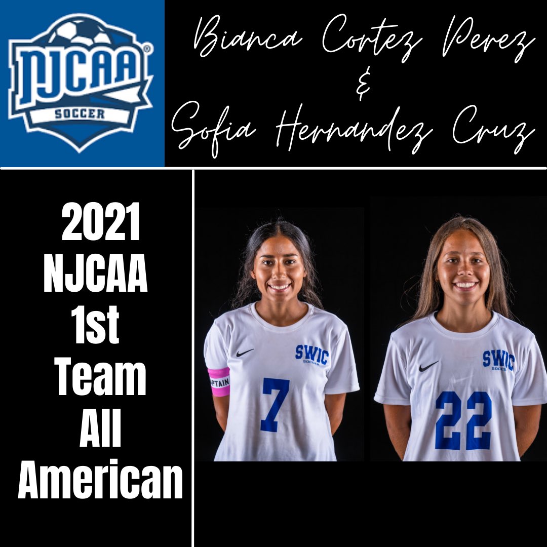 swic_wsoc's tweet photo. End of season awards are in! Congrats to all of our players that received an award! 👏👏

6️⃣ Players Named to the All Region Team

Sofia Hernandez &amp; @biancacortezp named to the @NJCAA_Soccer All American 1st Team

Sofia Hernandez named to the @UnitedCoaches All American 1st Team https://t.co/2b2VaSd62K