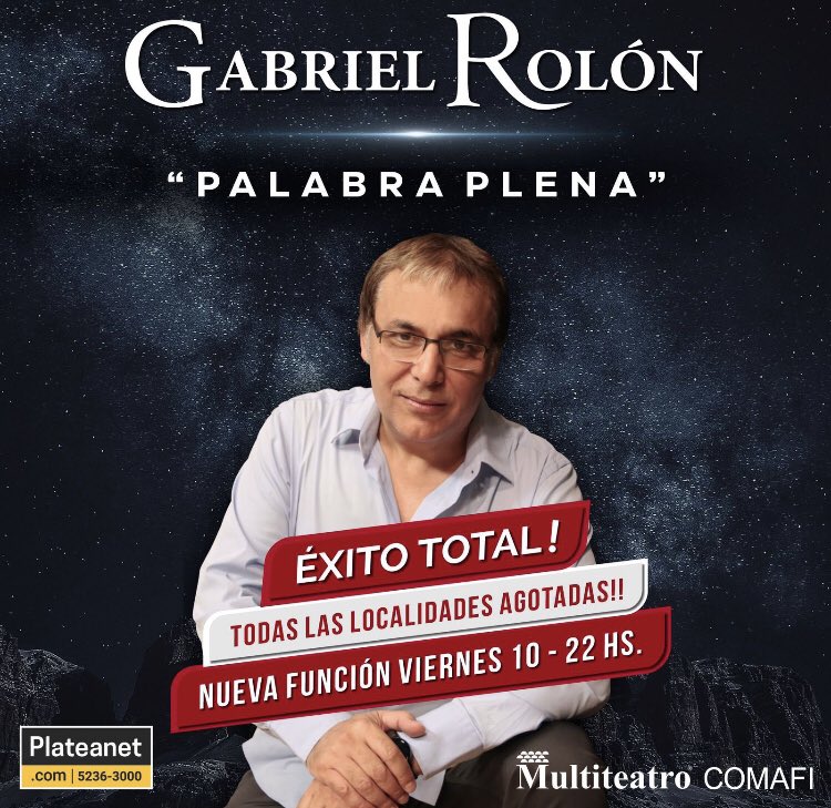 multiteatro's tweet photo. 📌 Por localidades agotadas se agrega una nueva función extra a las 22 hs. del viernes 10 de diciembre, a la venta durante el día de hoy en https://t.co/2VimWlcr3B o boleterías del teatro. https://t.co/FCCvO7fYzt