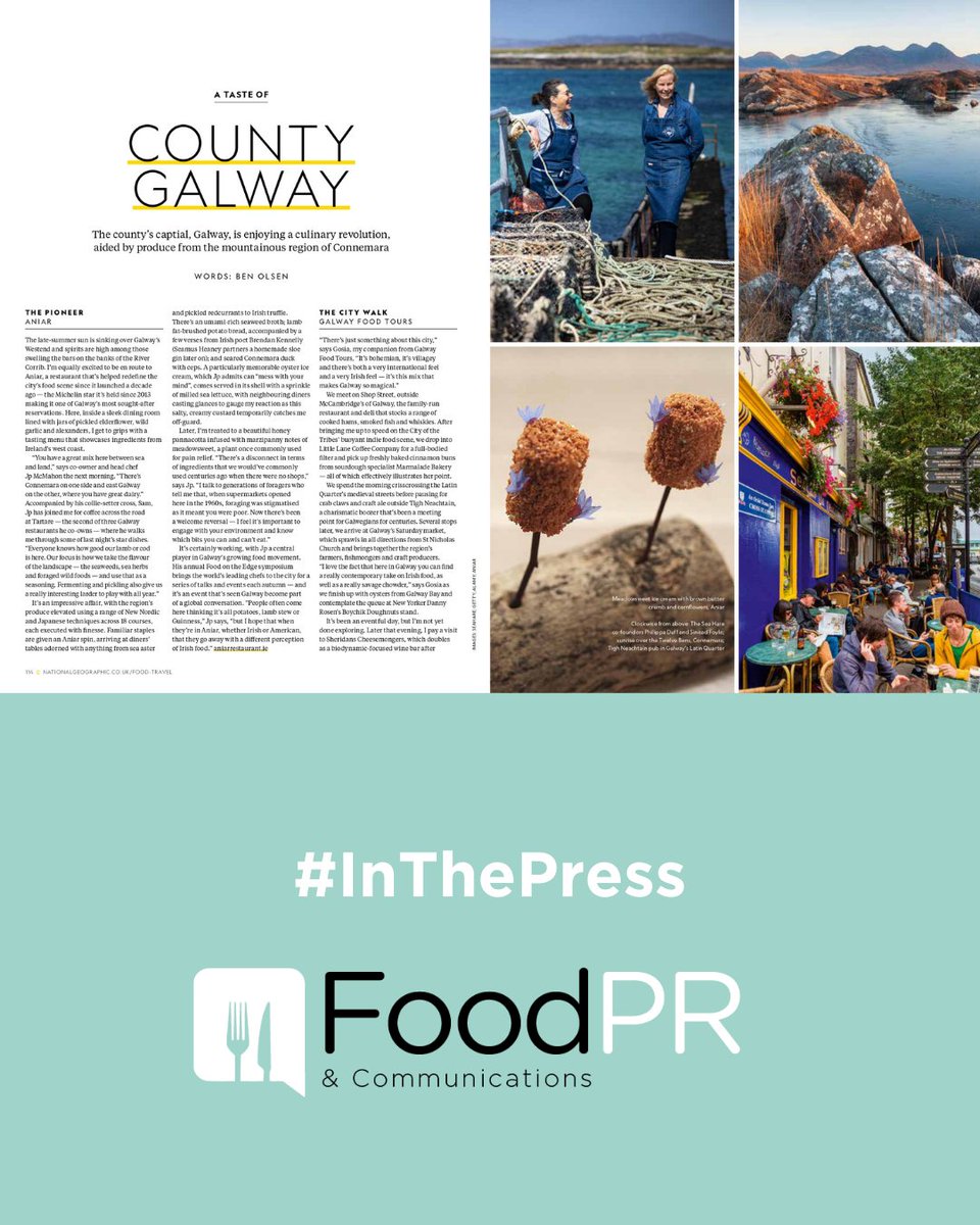 FoodPRIreland's tweet photo. Pioneering @AniarGalway is featured in this month's edition of National Geographic Traveller Food (UK).

@mistereatgalway @benaca @NatGeoUK 
#galwayireland #galway #galwayfood #irishfood #irishfoodie #galwaycity #aniar https://t.co/mb4L9CzoYi