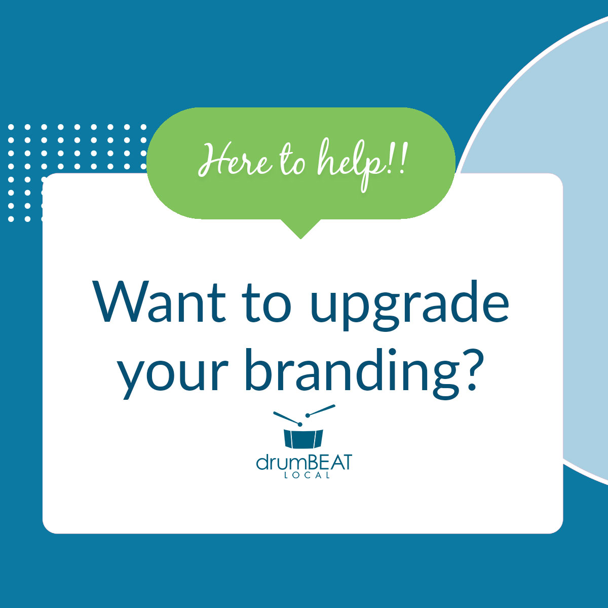 drumBEATLocal's tweet photo. Do you need help with your branding? Here at DrumBEAT Local we have a wealth of experience on the most effective strategies for developing your business’ branding!! Let us help you, contact us today for more information!! 🙌

#marketing #socialmedia #business #branding https://t.co/KkrS7XxSyH