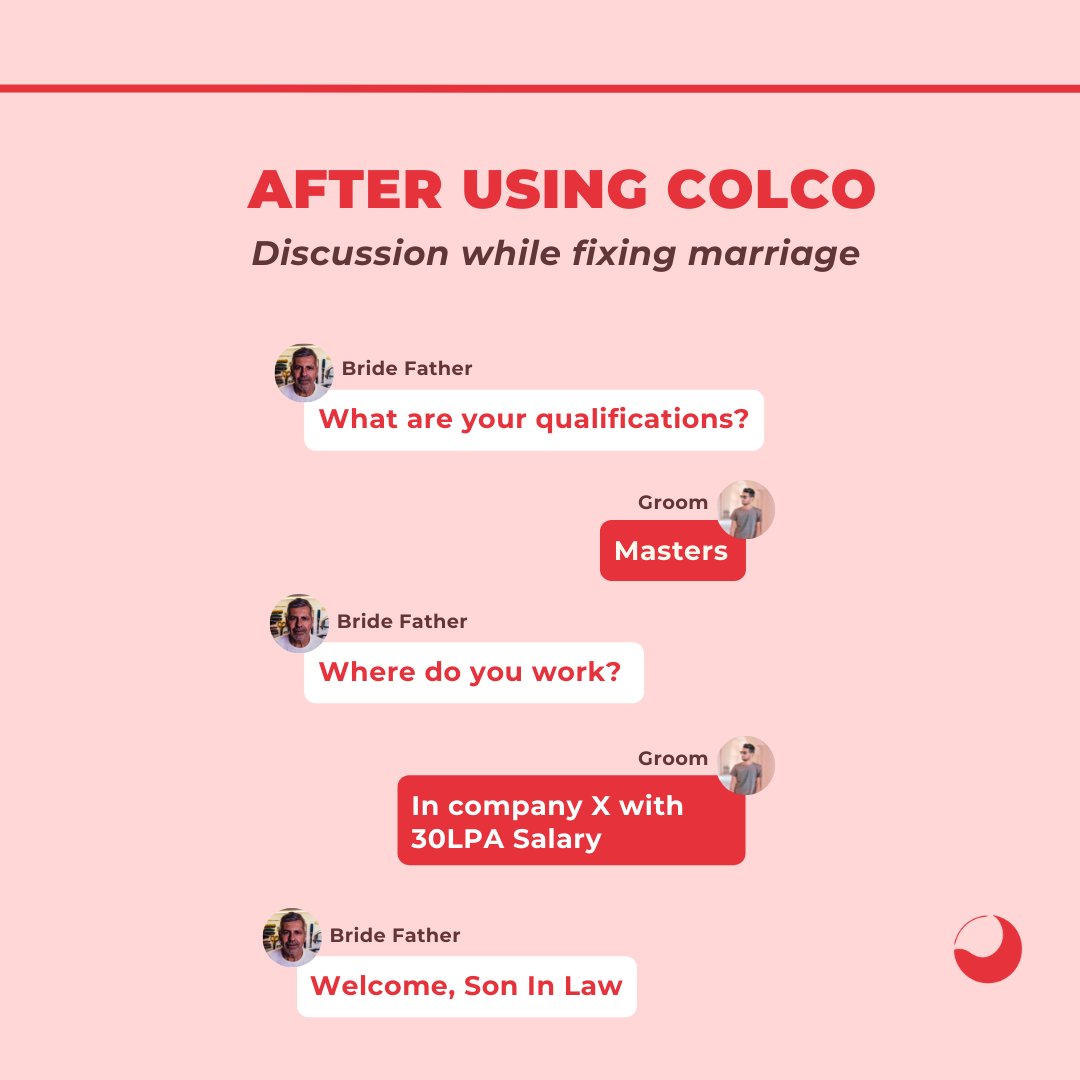 ColcoApp's tweet photo. Are you planning to get married?
But getting rejected due to not having a job or a good salary.
No worries, COCLO can help you with that.
Now find jobs easily.
With #COLCO you can,
Get Automated job recommendations
Apply through Video resume to stand out
#jobseeker #hiring #job https://t.co/3yw2FHg3oS