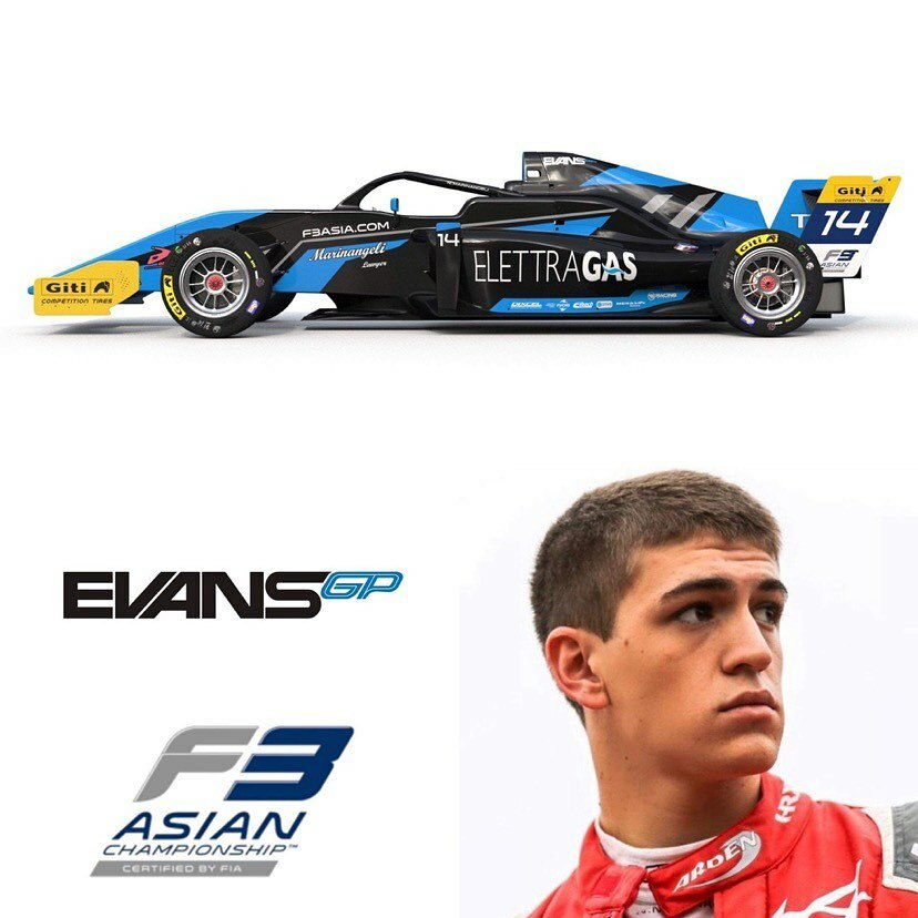 evansgrandprix's tweet photo. Evans GP is pleased to announce the signing of Formula Regional Europe pilot Nicola Marinangeli, who will join its Asian F3 squad for the upcoming 2022 championship. 

🔗 to full story in bio

#EvansGP #AsianF3 https://t.co/XEHi3NuDau