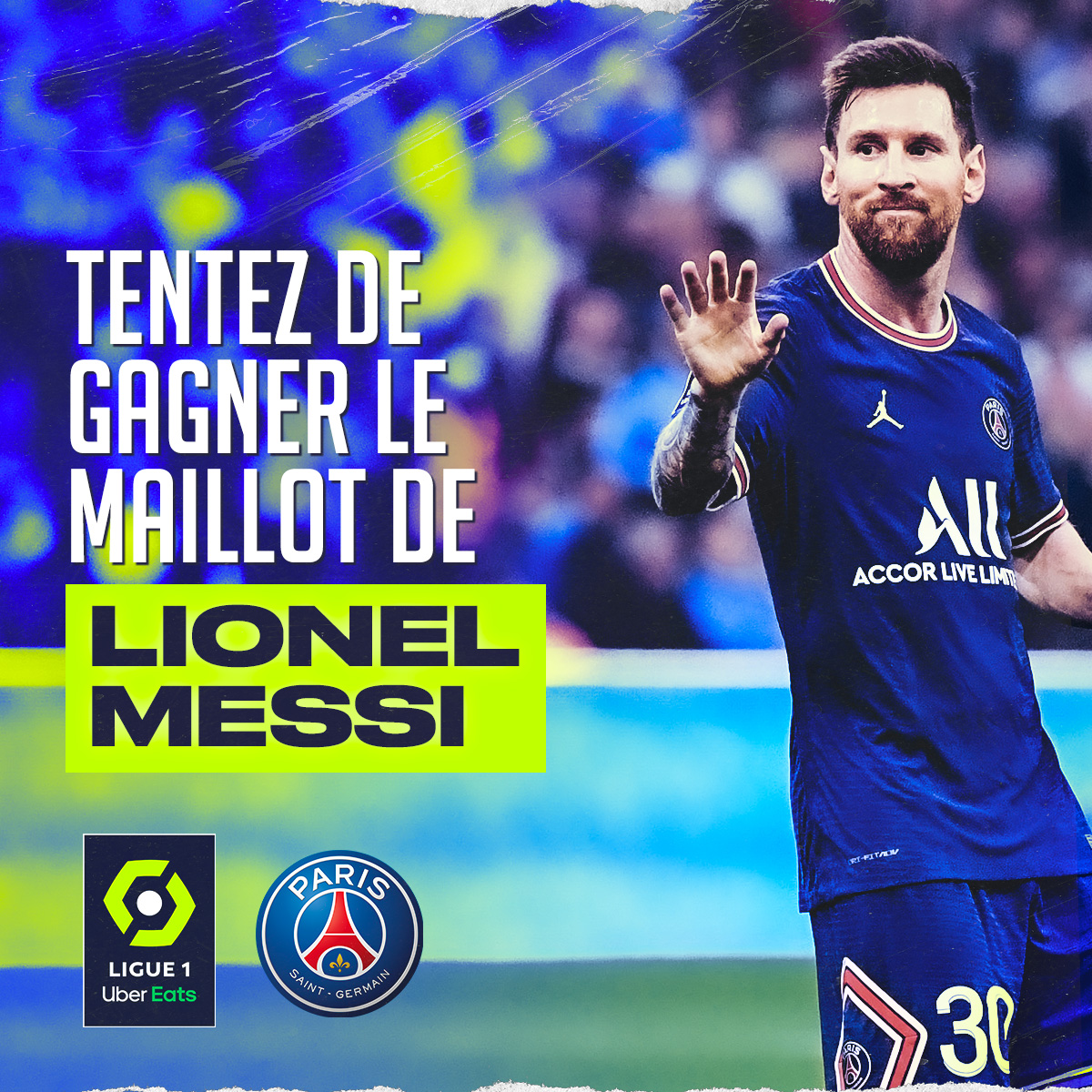 Ligue1's tweet image. 🎁 C'est noël avant l'heure 🎅 

On vous fait gagner le maillot du dernier #BallonDor 🏆 ! 

1⃣ - RT + Follow la @Ligue1UberEats 🔁 
2⃣ - Indique-nous la date où Lionel Messi a signé au @PSG_inside 🗓️
3⃣ - Croise les doigts 🤞