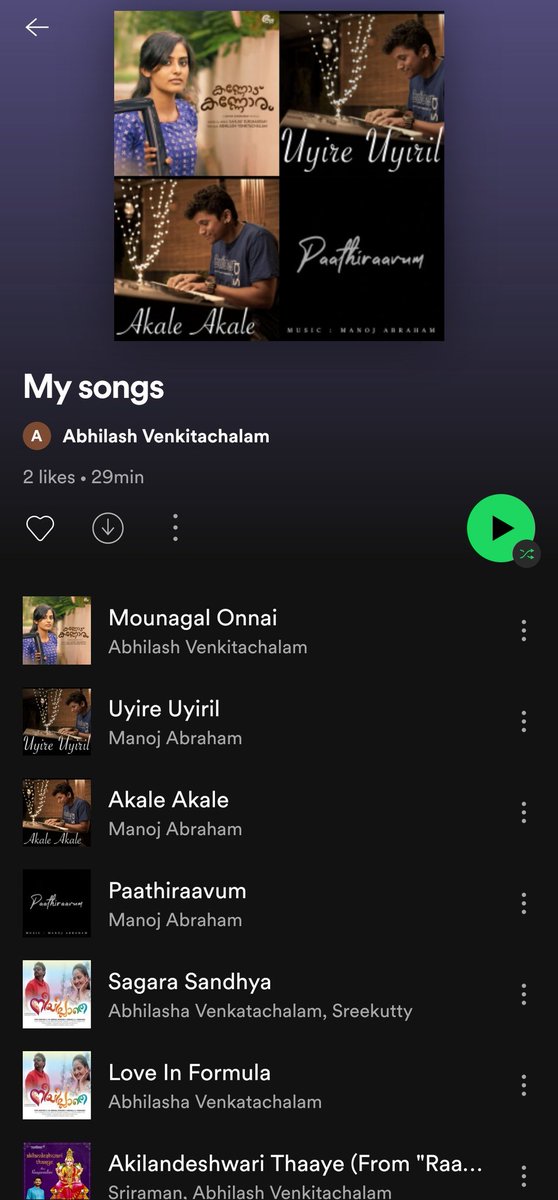 The playlist of my single songs on Spotify..

Its a wonderful feeling to be heard. Do hear the songs and give your reviews.

open.spotify.com/playlist/688hg…

#Spotify #Singles #Abhilash #MySongs #SuperSinger #Playlist #Songs #Music