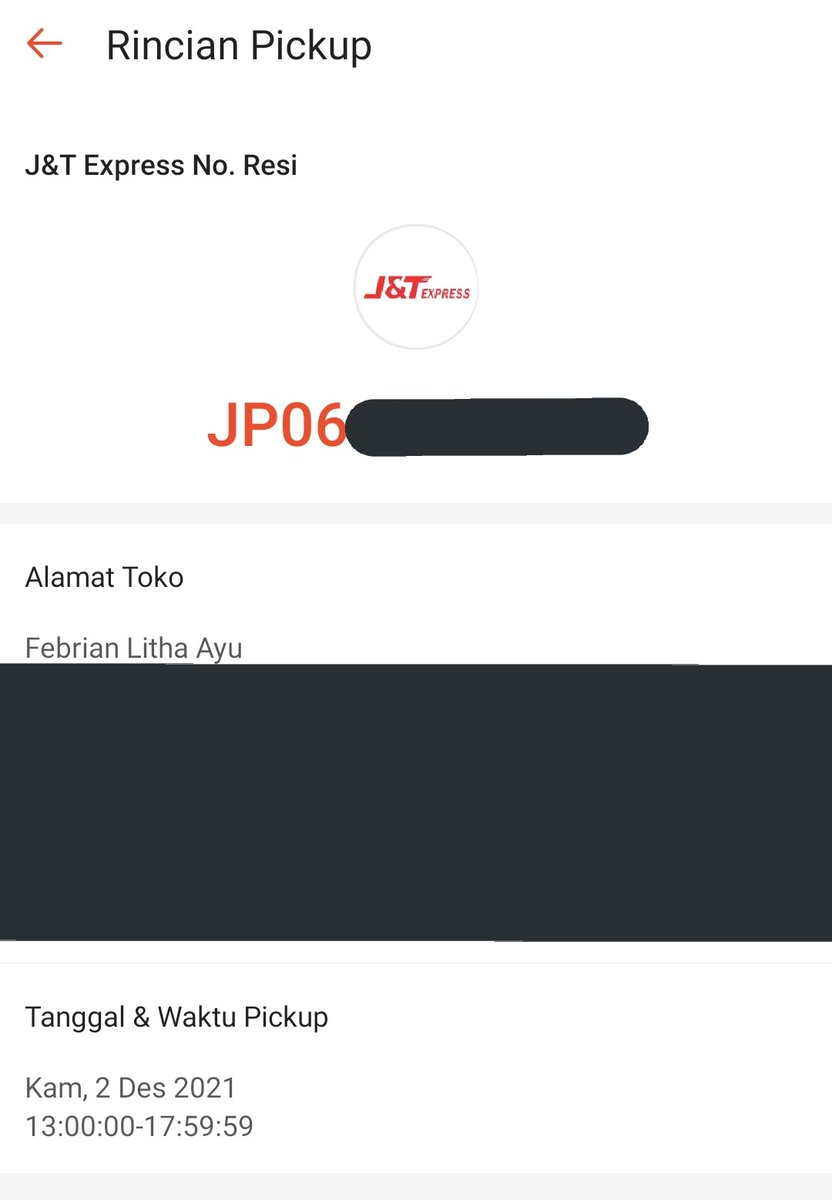 veeshiera's tweet photo. telfon ke @jntexpressid katanya estimasi sampe besok. tapi di aplikasi @ShopeeID tulisannya cuma hari ini loooh.. keburu ilang pelanggan kalau macam beginiiii... :(:( telfon ke jnt mitra Sunter gak ada yang angkat! ah!!! :( https://t.co/cG547Jbbsr