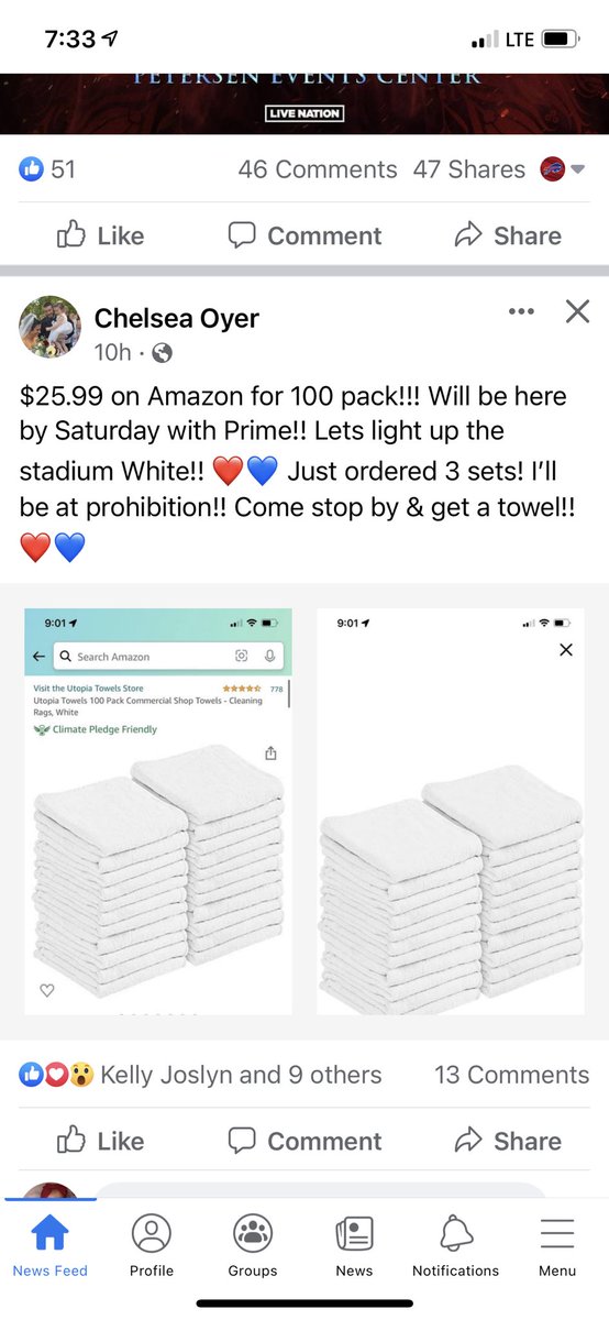 bobFNscott's tweet photo. @DelReid @BuffaloFAMbase @BillsMafiaBabes  got to love Bills fans, wife’s cousin wants to get white towels to everyone at the game Monday in honor of @TakeAwayTre_ https://t.co/eejpObBA3f