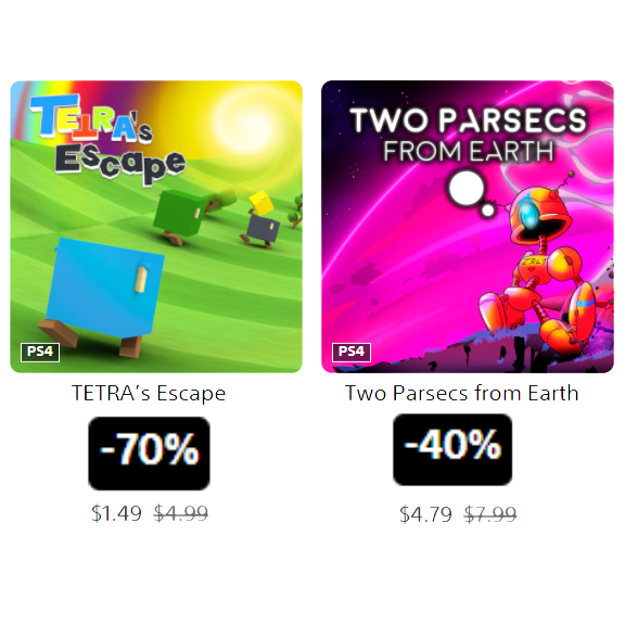abxgames_studio's tweet photo. Christmas sales on #TETRAsEscape (70% off) & #TwoParsecsFromEarth (40% off) on #PS4 (& #PSVita)
https://t.co/aXTVXwUG9f
#PuzzleGame #Metroidvania
#indiegames #indiegame #indiegamedev #indiedev https://t.co/mN11MuTK2t