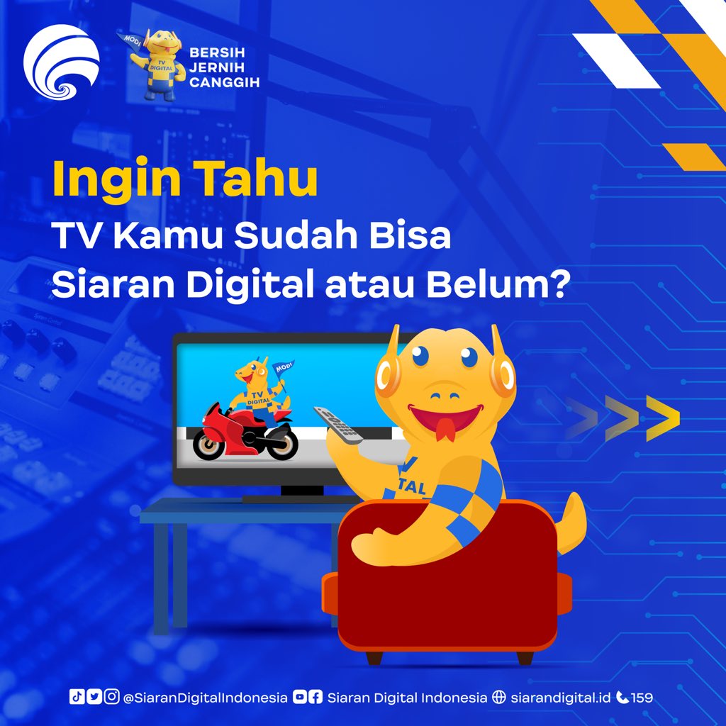 siarandigital's tweet photo. Sudah cek TV kamu? Atau baru berencana buat beli TV baru? Simak yuk #MODINFO berikut ☝🏼😁 supaya tahu kalau TV kamu sudah digital atau belum.
#DukungMigrasiTVDigital
Ingat ya 2 November 2022
#BERSIHgambarnya,
#JERNIHsuaranya, dan
#CANGGIHteknologinya https://t.co/XbpvDnKxDf