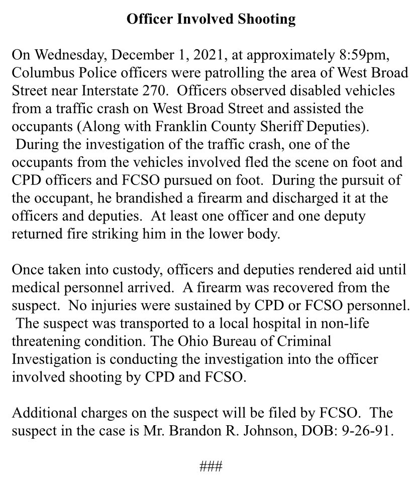 OFFICER INVOLVED SHOOTING - NO OFFICERS INJURED, SUSPECT FACING CHARGES