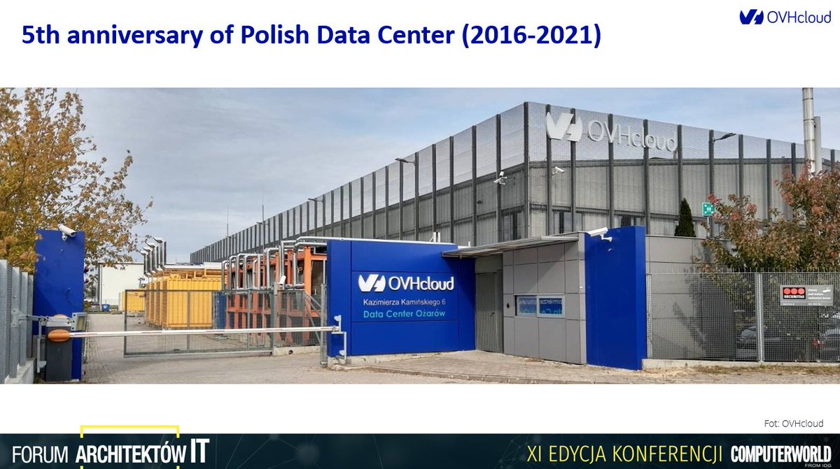 OVHcloud_PL's tweet photo. W tym roku obchodzimy 5-te urodziny polskiego Data Center #OVHcloud

#EA #ArchitekturaKorporacyjna #ForumArchitektowIT #ComputerworldPolska #ArchitekciIT https://t.co/s60l7ajRKs