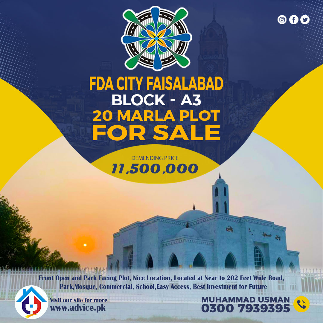 AdviceAssociate's tweet photo. FDA City Faisalabad Block A3 | 20 Marla Plot for Sale | Advice Associates

Call/WhatsApp: 0300 79 39 395   ||    UAN: 0331 1110333

https://t.co/nmfbjvuCcW

#FDA #FDACity #Faisalabad #PlotforSale #5MarlaPlotforSale #AdviceAssociates #RealEstate #PakistanRealEstate https://t.co/P7YTDTivLR