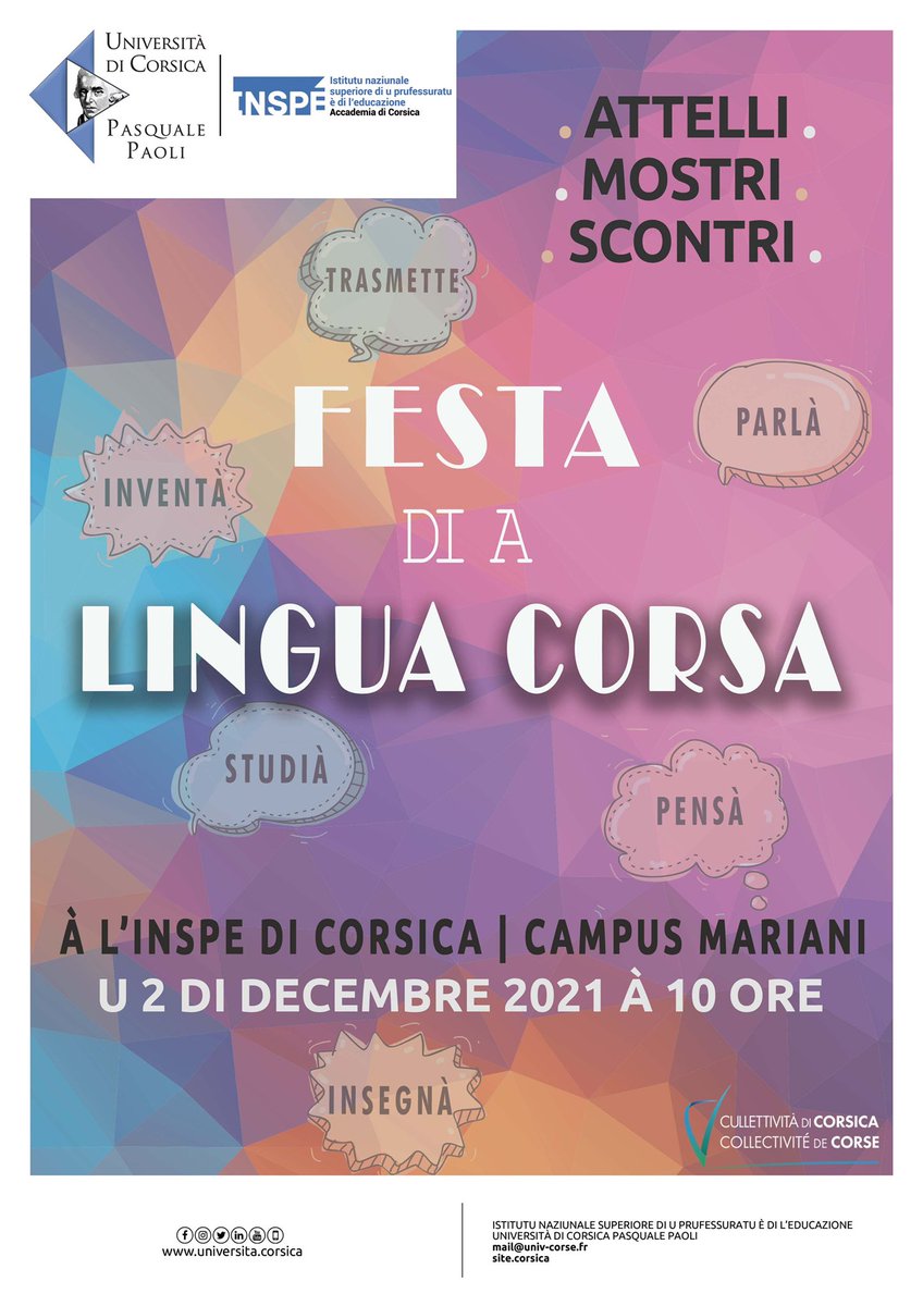 InspeCorsica's tweet photo. 💪🏼🥳 Oghje si festighjeghja a lingua corsa à l’INSPE https://t.co/9OHUgkUvyv