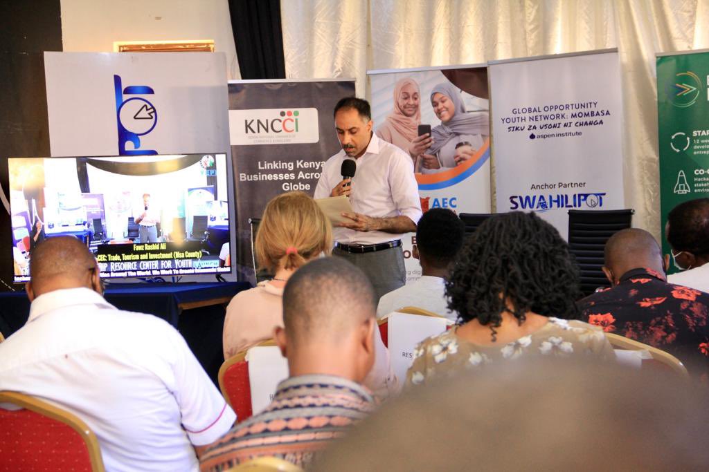 RashidFawz's tweet photo. Today I was honored to officiate the launch of the Mombasa Entrepreneurship Resource Centre for Youth (MERCY), an online platform and offline (document) of all the various entrepreneurship ecosystem players in Mombasa at the Swahilipot Hub. @HassanAliJoho 

A Thread. https://t.co/qWk3o3sLAl