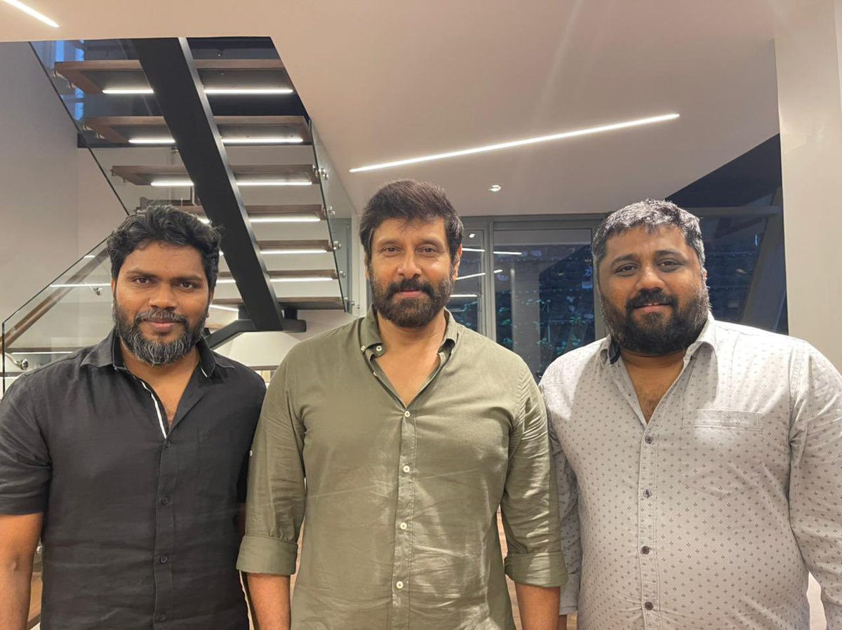 RamCinemas's tweet photo. The combo which is going to bring back this man to the form !!
#Chiyaan61 Happy that the scripty joined with the Raw Film maker @beemji 🔥
Excited for this combo &amp; Looking forward https://t.co/CifafomL84