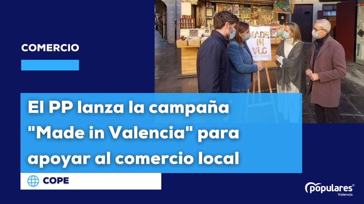 popularesVLC's tweet photo. 🔵 #MadeinVLC | En @popularesVLC hemos comenzado nuestra campaña #MadeinVLC para promocionar nuestro comercio y hostelería 🍽. ¡Participa! 🛍
📻 @COPEValencia 👉🏻 https://t.co/iOofZQmmh0 https://t.co/JFClb6AYfd