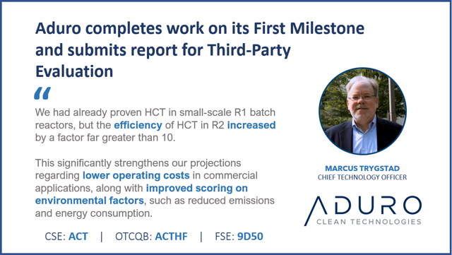 AduroCleanTech's tweet photo. Aduro completed work on its First Milestone and submitted a report for third-party evaluation  https://t.co/45MjXeHXJ0 @westernuchem 
@ABInnovates 
@ExergySolution 
@BICSarnia  #Hydrochemolytic #Bitumen #Upgrading https://t.co/02h72p59fD