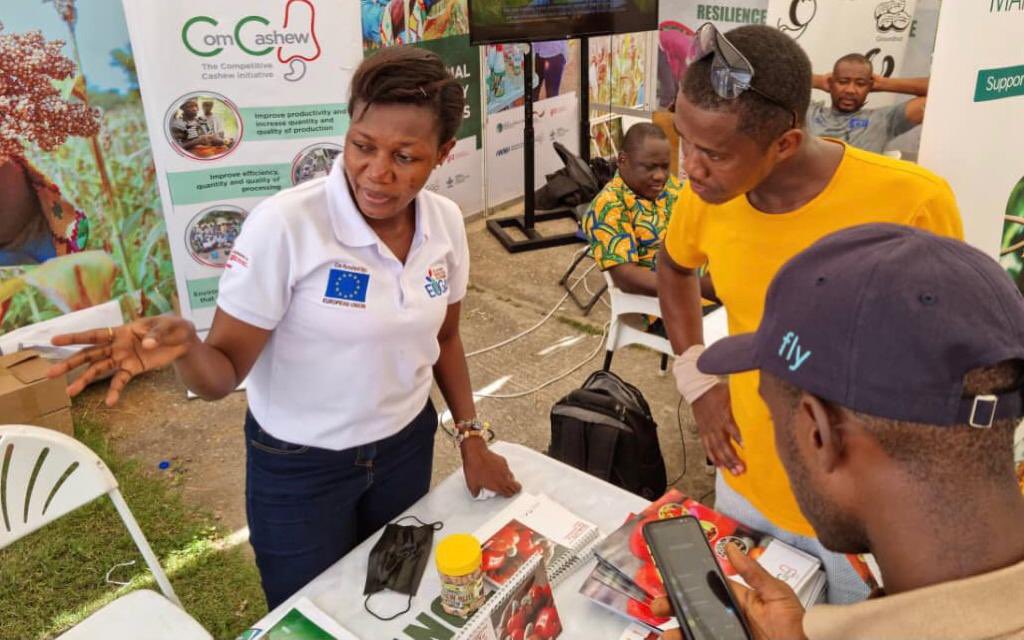 EuropeInGhana's tweet photo. #EU through the #EUGAP is taking part in this year’s national farmers’ day and exhibitions in Cape Coast.
#EUREACH is promoting the habit of tree planting and agro forestry at the exhibition.
Congratulations to all farmers and players in the Agric sector @giz_ghana @ComCashew https://t.co/iBNiy7RTiI