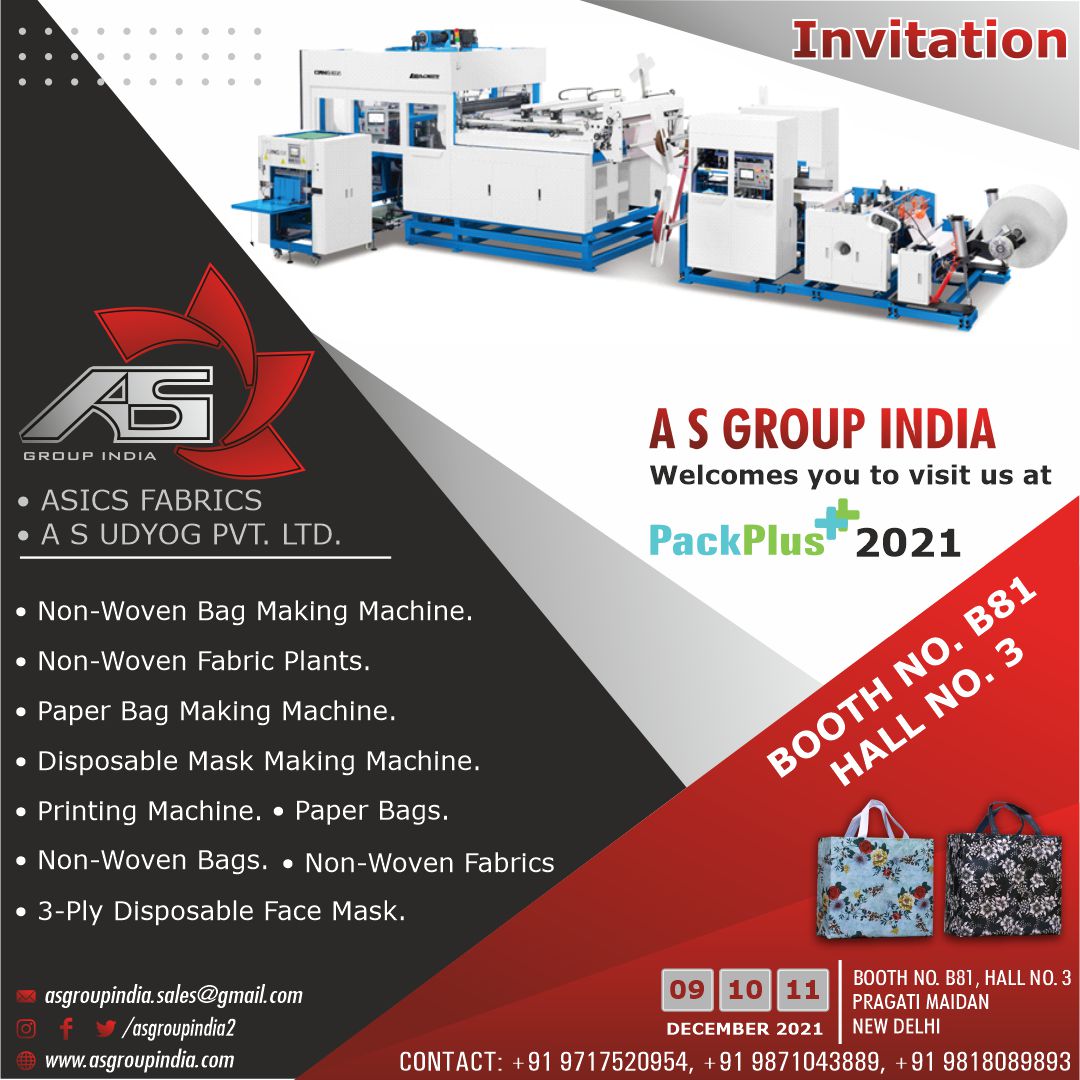 ASGroupIndia2's tweet photo. 6 Days Left!!!
A S Group India, PackPlus 2021 Exhibition which is held on 9|10|11 December 2021. 
Visit Us: ASICS FABRICS
At Booth No. B81, Hall No. 3, Pragati Maidan.

#ASGroupIndia #ASICSFabrics #ASUdyog #PackPlus2021 #PragatiMaidan #Exhibition2021 https://t.co/HskwnecDtd