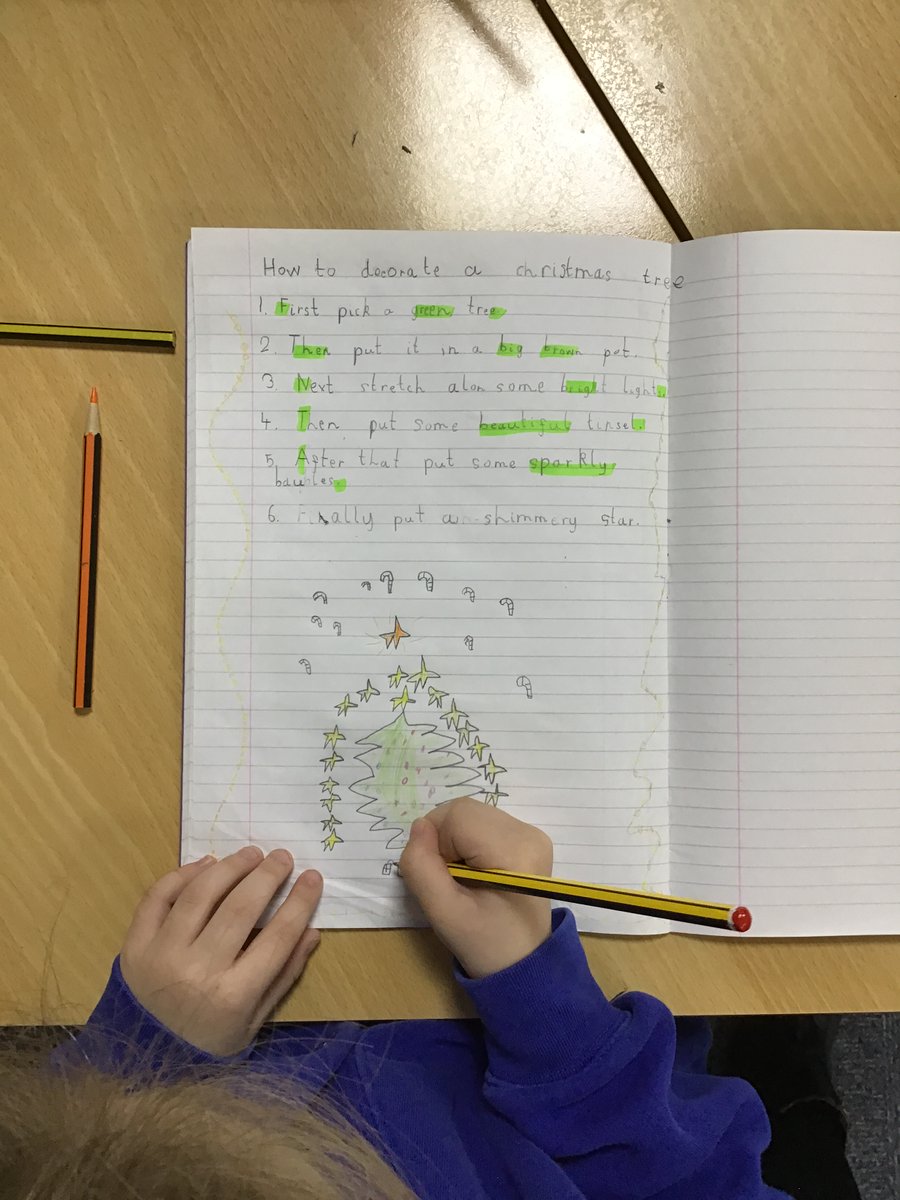 throckleyprim's tweet photo. Miss Robertson was PINE-ing for fantastic writing and that's exactly what she got! Year 1 have FIR sure tried their very best writing instructions on how to decorate a Christmas Tree! #PickaPineTree #ThrockleyWriters #ThriveAtThrockley https://t.co/hp9u2wOxZ0