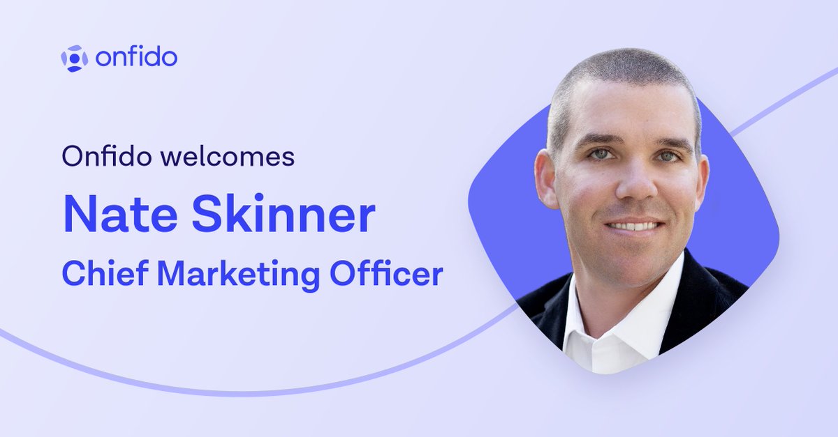Delighted to welcome Nate Skinner as <a href="/Onfido/">Onfido, an Entrust company</a>'s new Chief Marketing Officer. Nate is a world-class CMO who brings over 20 years of marketing and sales experience from some of the world’s most successful enterprise software companies. onfido.com/resources/pres…