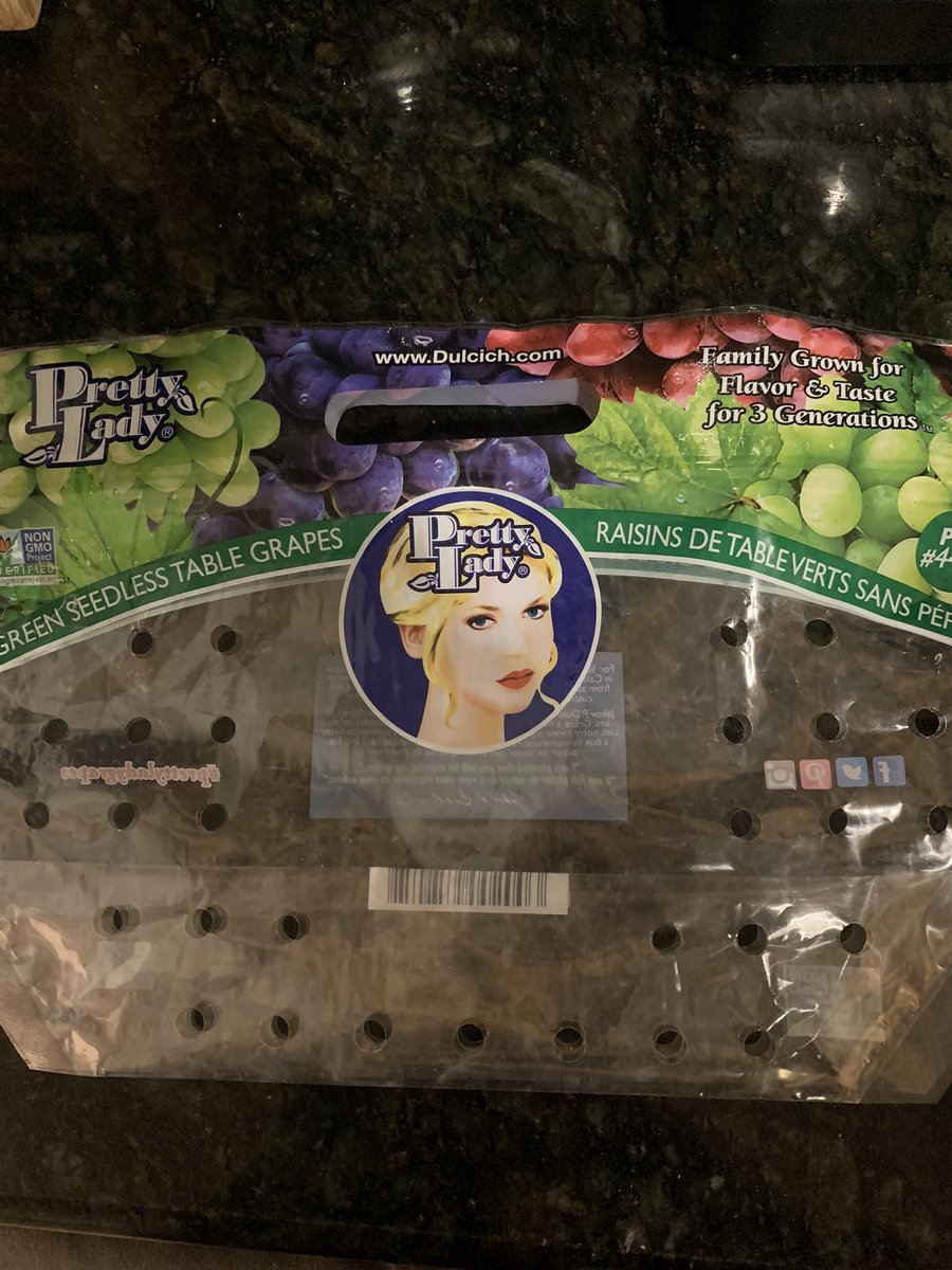 jul928's tweet photo. Anyone ever notice this haunting gal with the fake ears on their grape bags???? Apparently this brand is called “pretty lady” and I’m just trying to raise awareness. #prettladygrapes https://t.co/AyAmIEdFhT