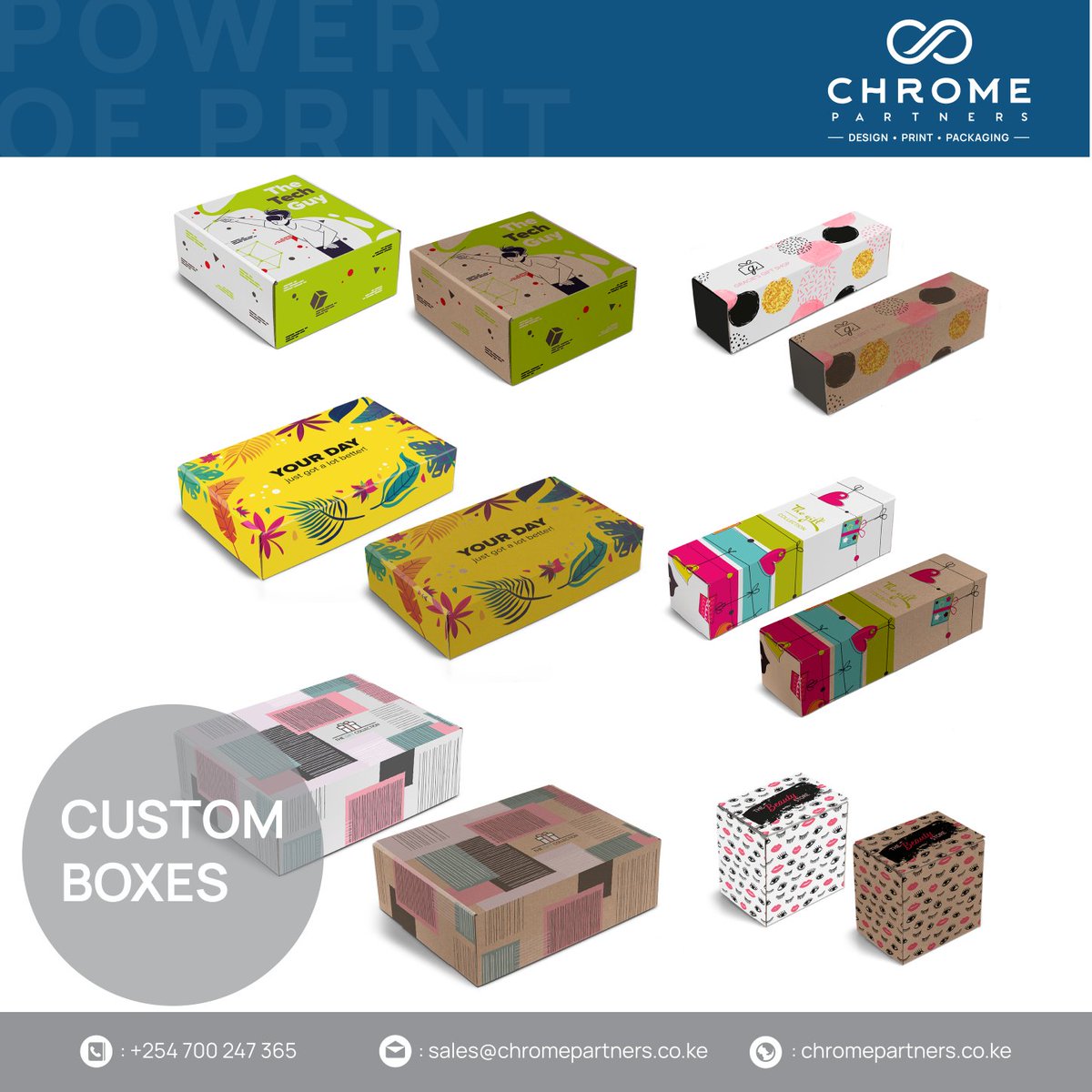 ChromePartners's tweet image. Deliver your festive season gift in a custom printed box. Call us to place your orders.
#customboxes #customboxespackaging #printingdesign #brandingspecialist #chromepartners #thepowerofprint