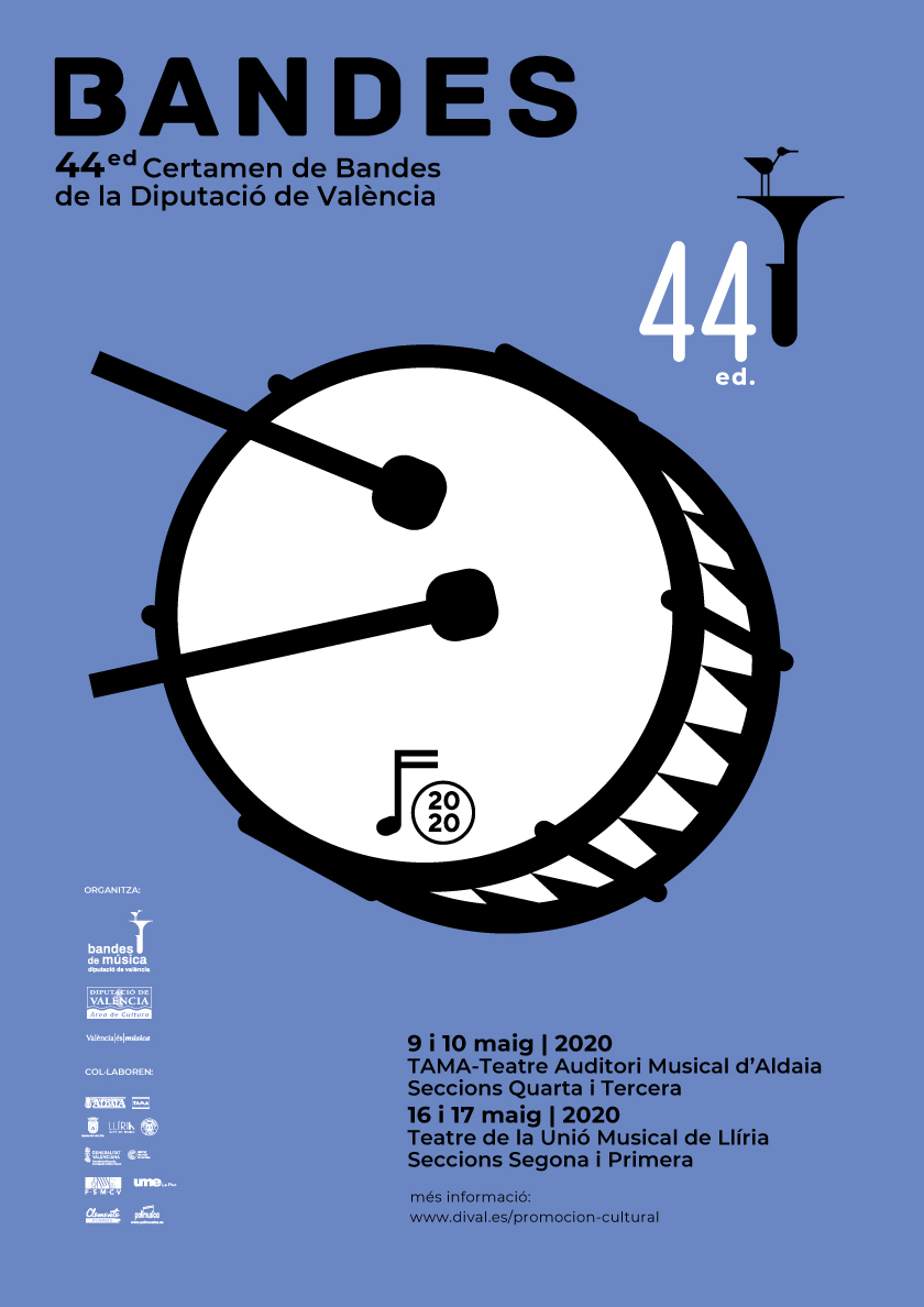 🎼🎺44ed. Certamen de Bandes de la <a href="/dipvalencia/">Diputació de València</a>
📆 11 y 12 de diciembre 
🏛 Auditorio del Palau de les Arts de València
