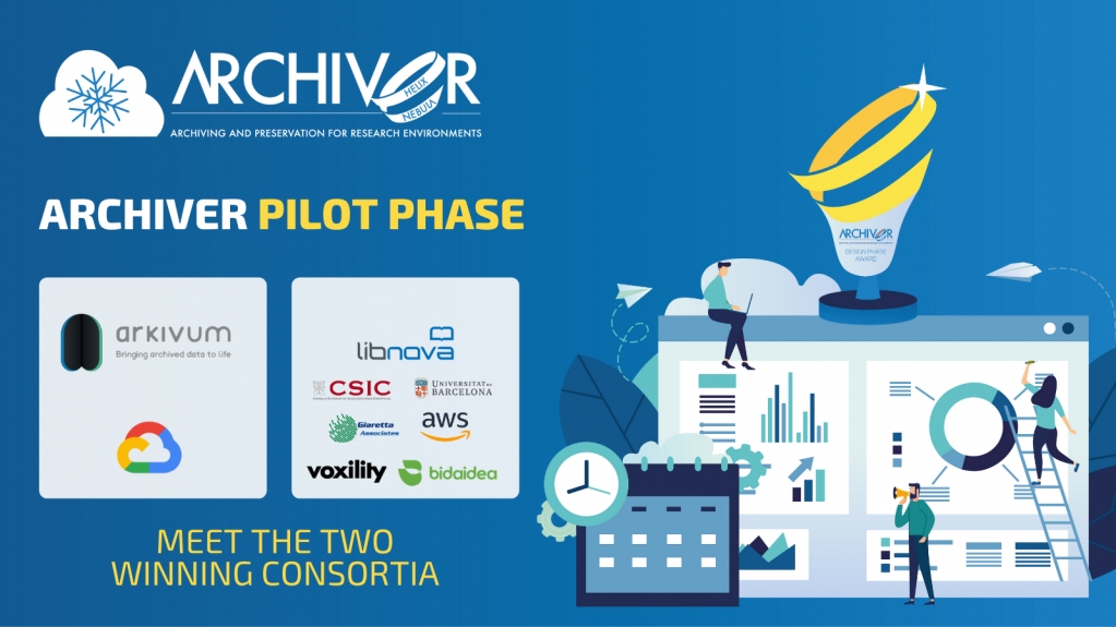 ArchiverProject's tweet photo. 📢 Meet the two winning consortia that have been announced for the Pilot Phase. Watch the video interviews with @Arkivum and @libnova and know more about the selected solutions⬇ https://t.co/bKfF01bamA https://t.co/r3RzouwkrV