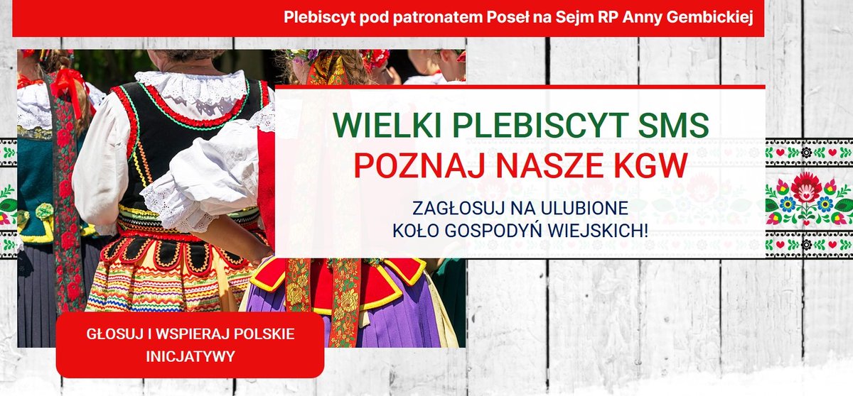 WRolnikow's tweet photo. Trwa Wielki Plebiscyt "Poznaj nasze KGW" 😊
Zagłosuj na swoje ulubione Koło Gospodyń Wiejskich!
 ⤵
https://t.co/HVjRsjbX9X
#kgw #kołogospodyńwiejskich
Patronat honorowy Poseł na Sejm RP @AnnaGembicka https://t.co/JcucDQxaYO