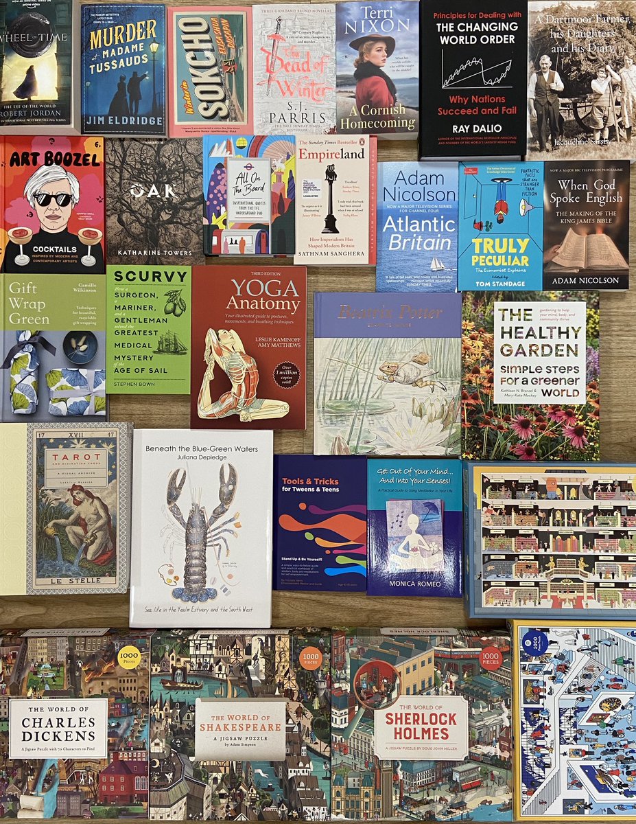 New books for this week, including Beneath the Blue Green Waters by South Devon artist Juliana Depledge. Plus and Jim Eldridge’s Murder at Madame Tussaud’s. For puzzlers, there are jigsaws with literary twists, including Dickens, Shakespeare, and Sherlock Holmes.