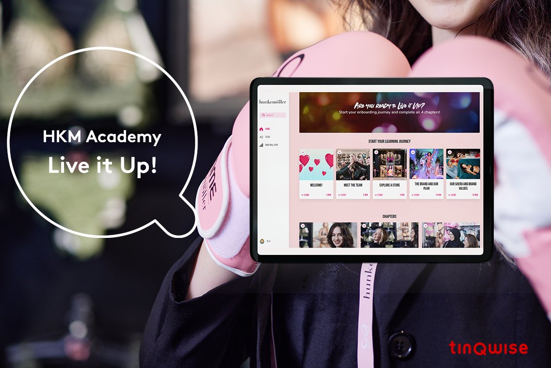Woohoo! HKM Academy is living it up, for sure. In addition to Hunkemöller’s new Academy, they have newly launched the renewed pre- and onboarding programme ‘Live it Up!’ 🎀. 

#LXP #onboarding #hunkemoller #academy #learningplatform #TinQwise
