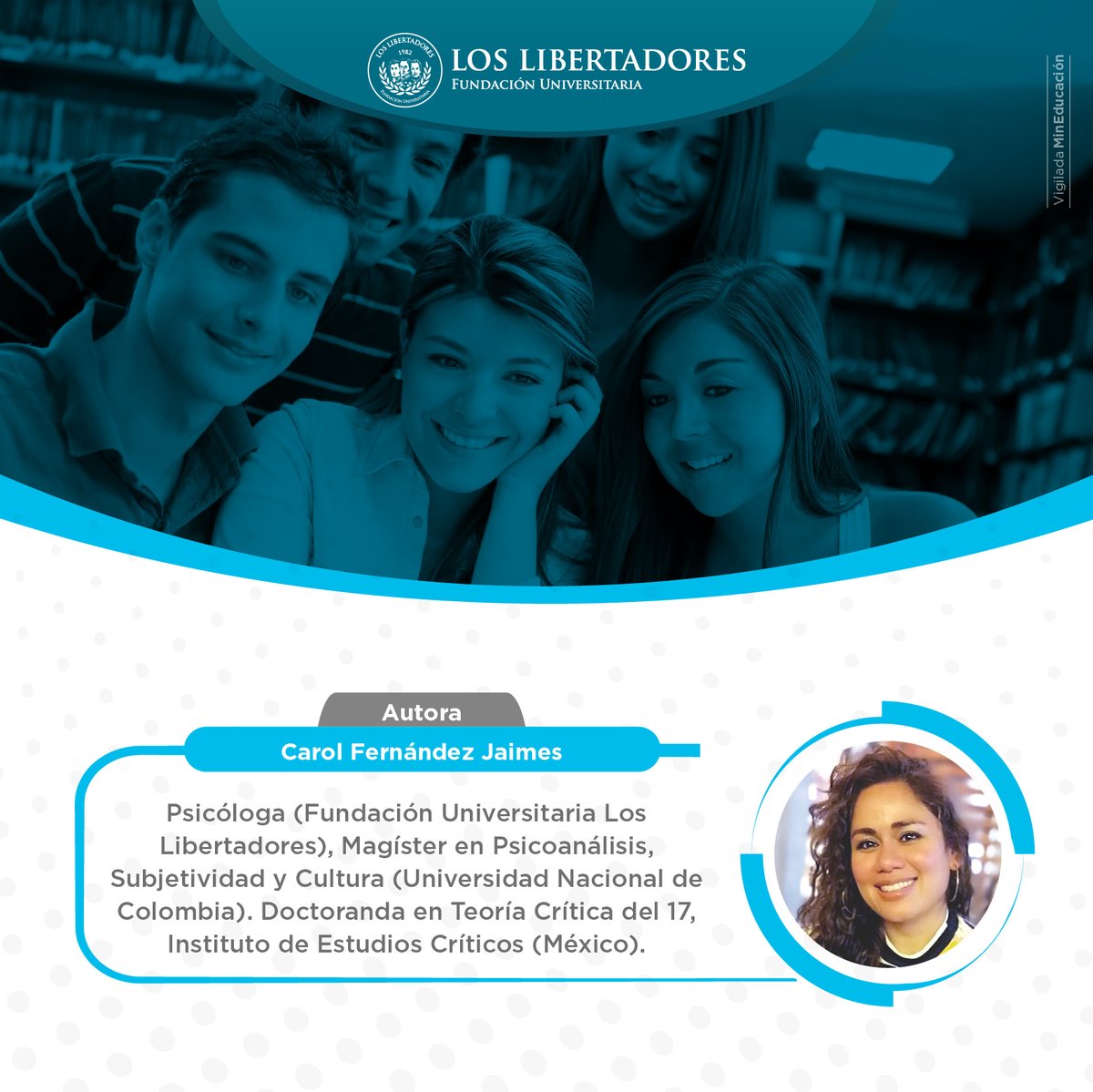 DirInves_FULL's tweet photo. Nuestra #FULLLíder del grupo Psicología Integral y Desarrollo Humano, Editora de la #FULLRevista #TesisPsicológica y #FULLDocente de la Facultad de Ciencias Humanas y Sociales: Carol Fernández (@psiquecarolf), autora de este libro, también hará parte de este evento. https://t.co/uKQ4AAE6ko