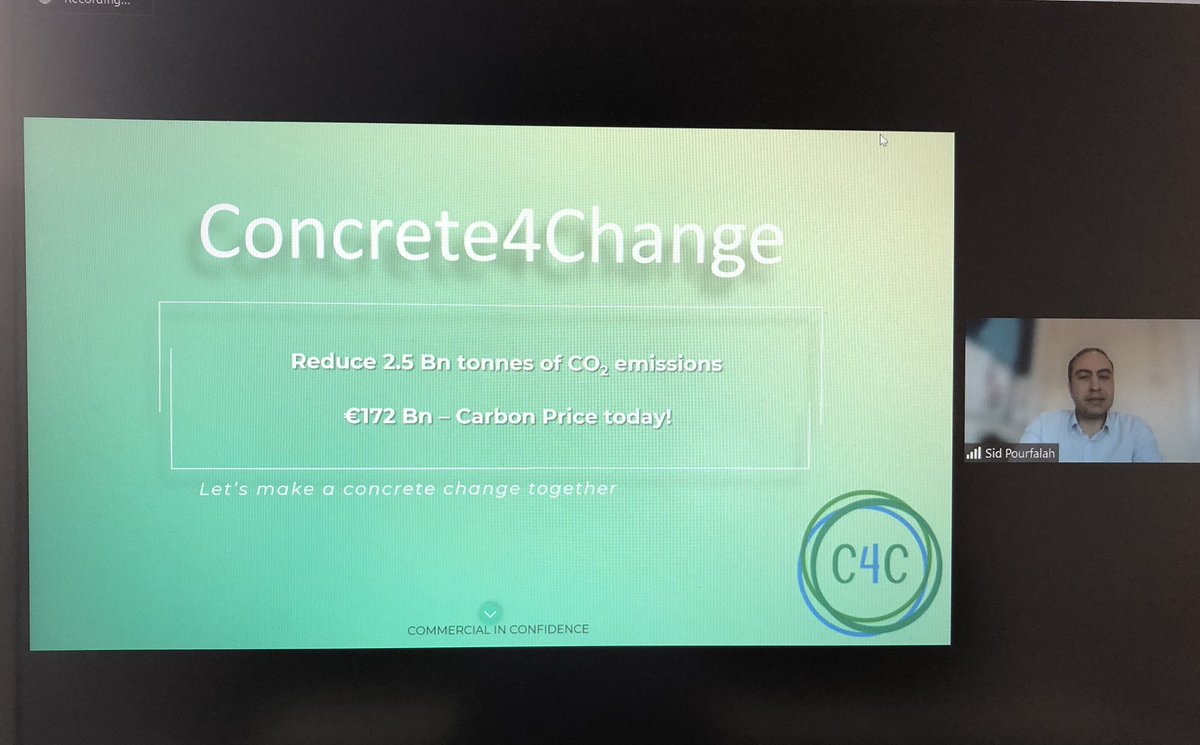 CITA_Ltd's tweet photo. Recycle, reduce CO2 emission and reduce costs! @concrete4change Sid Pourfalah providing a 100% greener solution at #CircularEconomySeries #Aistriú https://t.co/TfBFiGqJOH