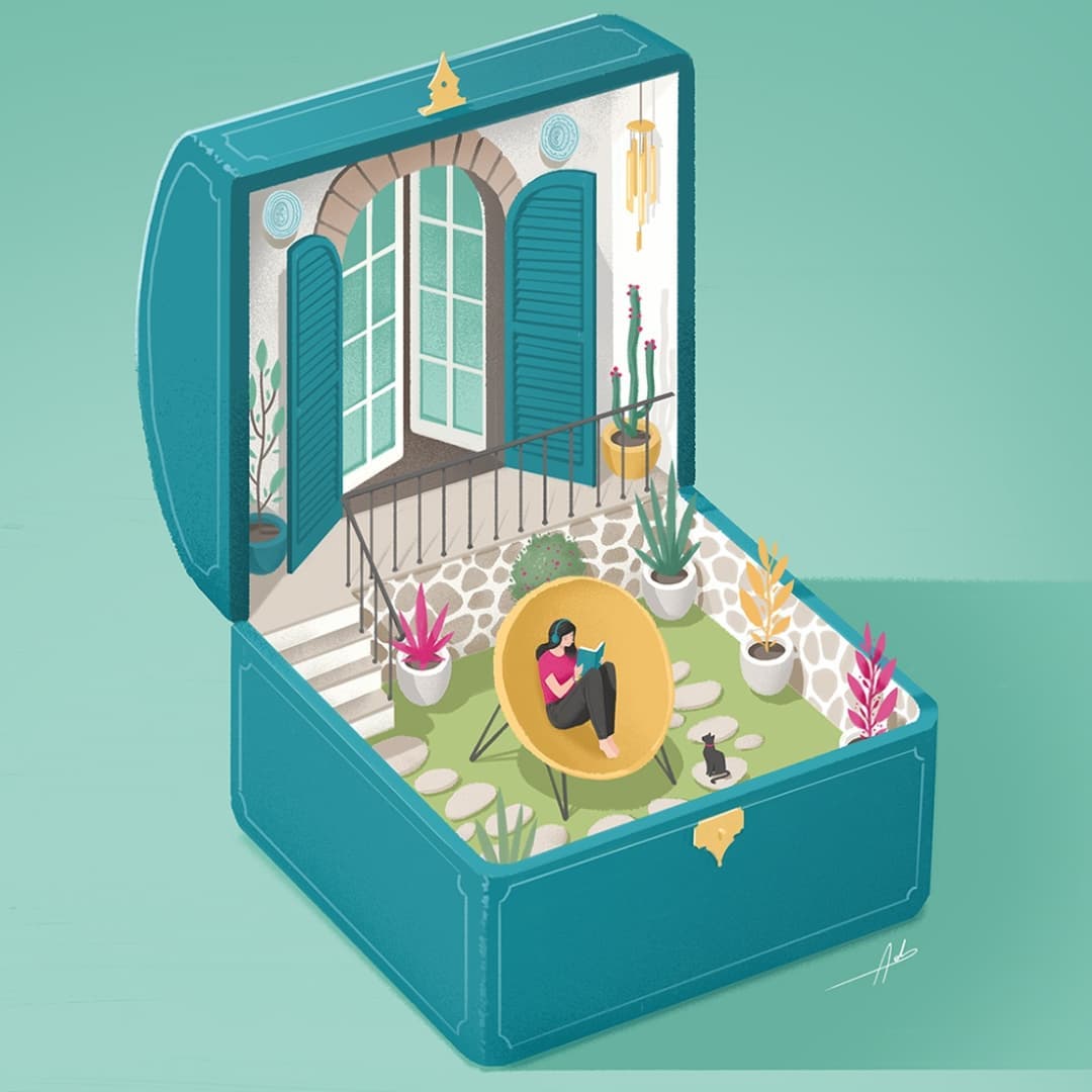 Cuando leemos, nos sumergimos en un mundo completamente nuevo y nos olvidamos de todo lo que nos rodea 📖

Cómo nos gustaría tener un espacio para leer como el que nos presenta Andrea De Santis (<a href="/4ndreads/">Andrea De Santis</a>) en su última ilustración 🖌️

¿No sería maravilloso? 😍